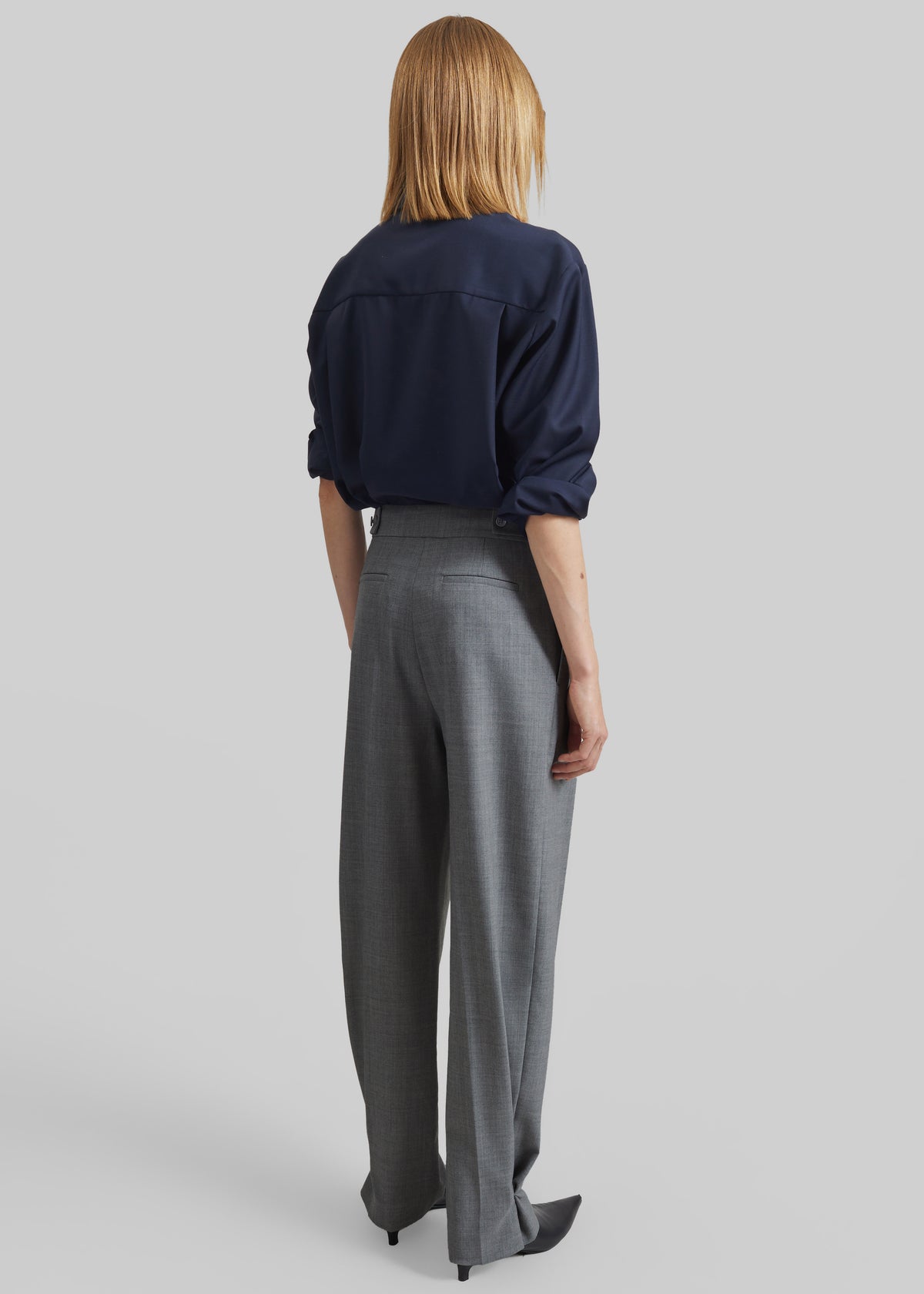 Doyer Pleated Trousers - Light Grey - 7