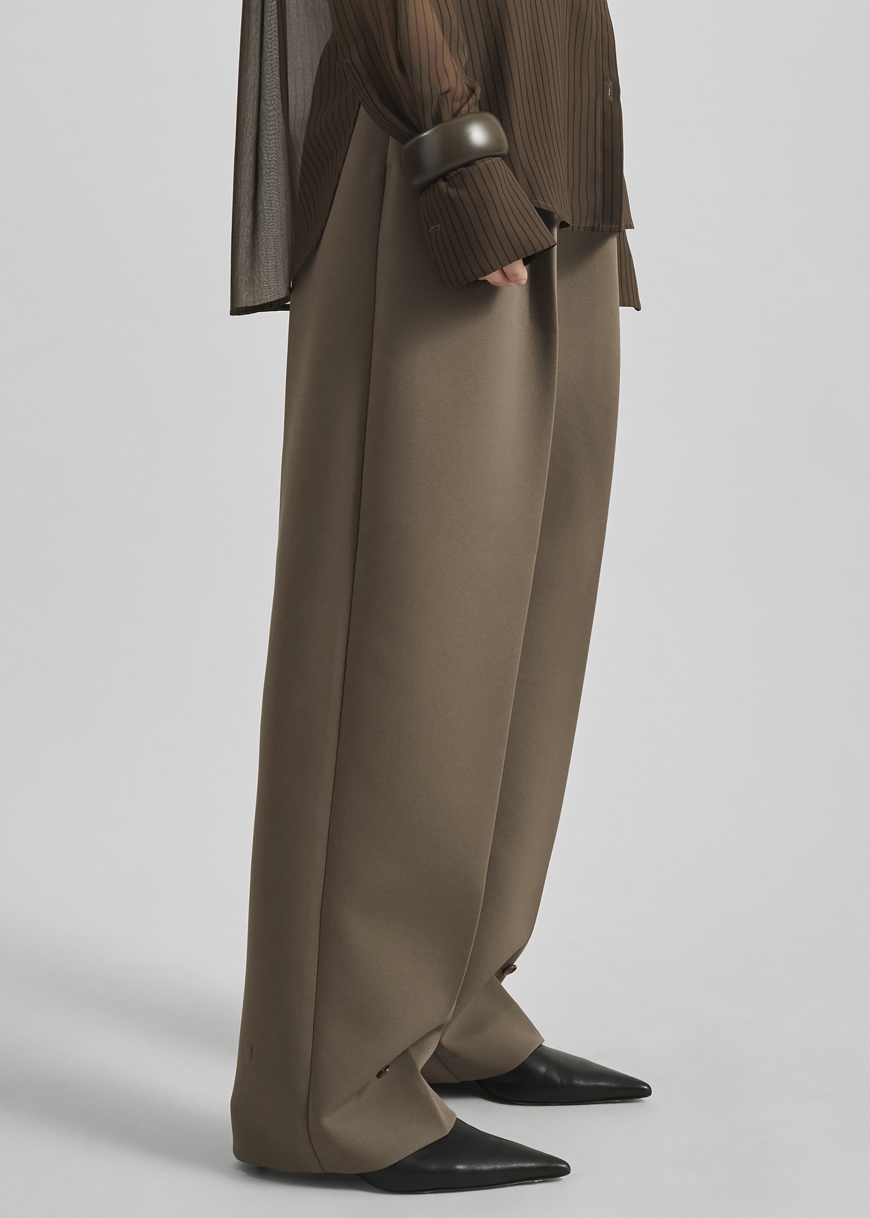 Doyer Pleated Trousers - Moss Green - 7