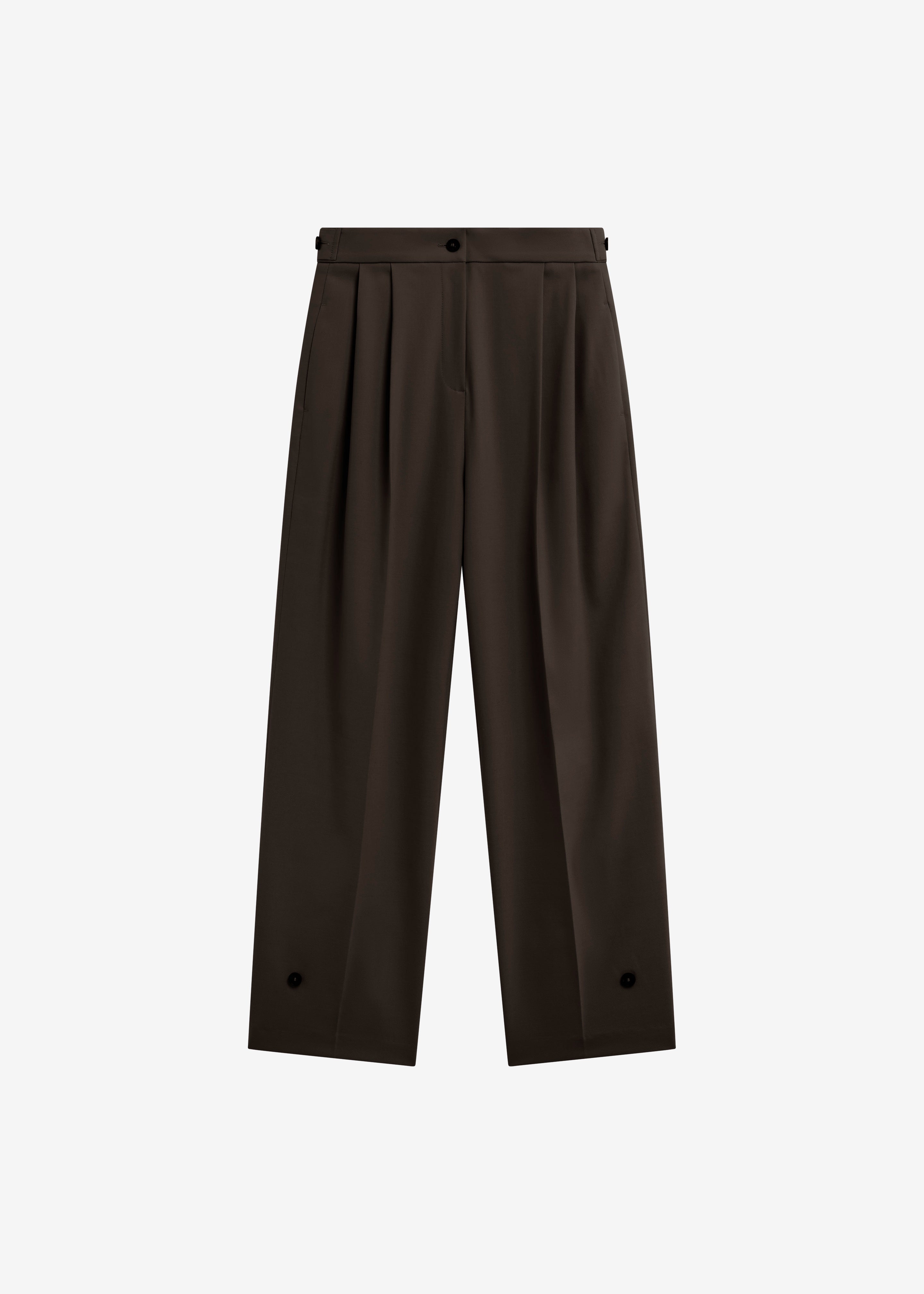 Doyer Pleated Trousers - Brown - 10