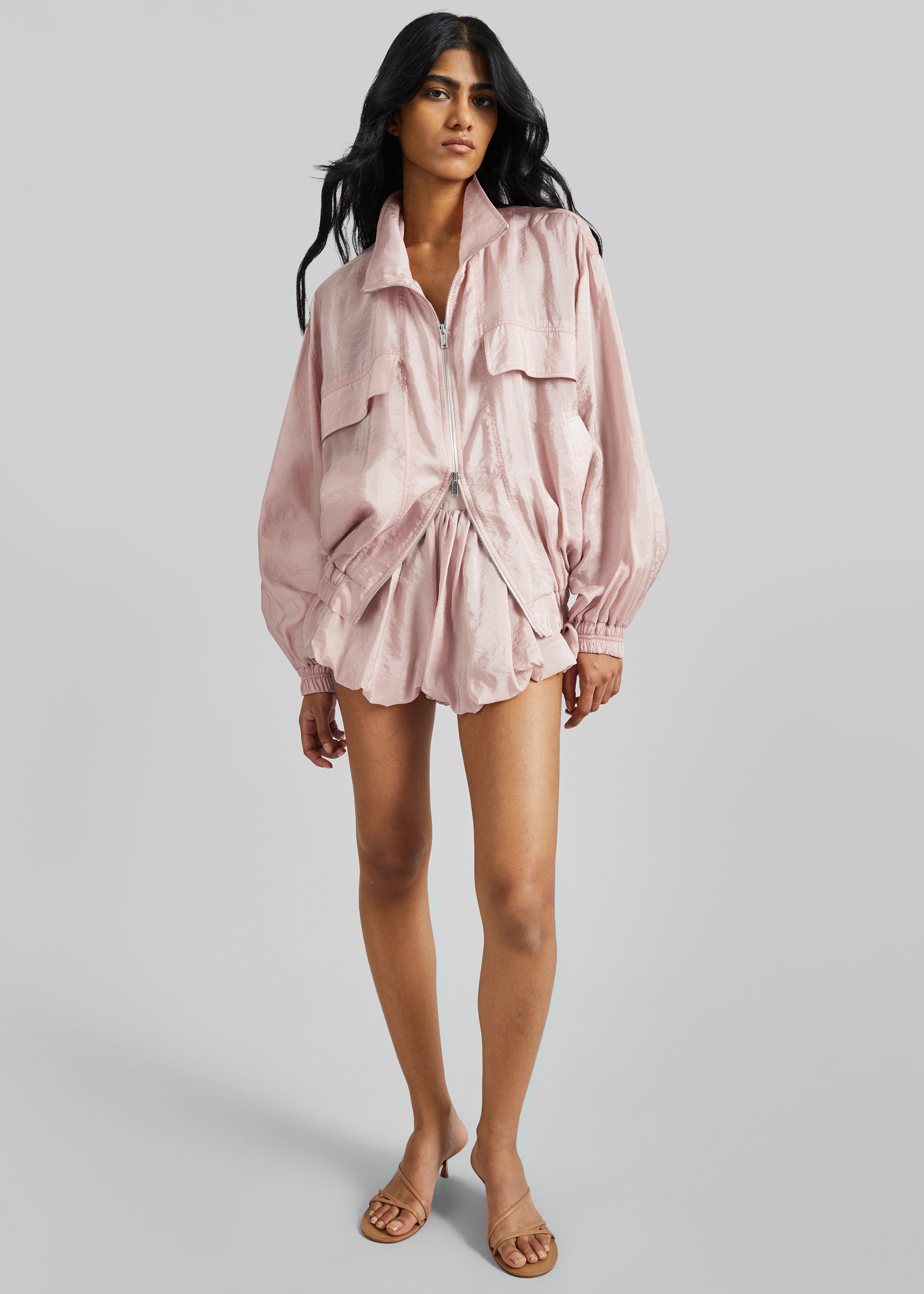 Drea Sheer Bomber Jacket - Faded Pink - 6