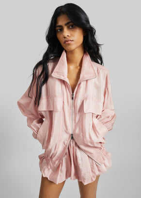 Drea Sheer Bomber Jacket - Faded Pink