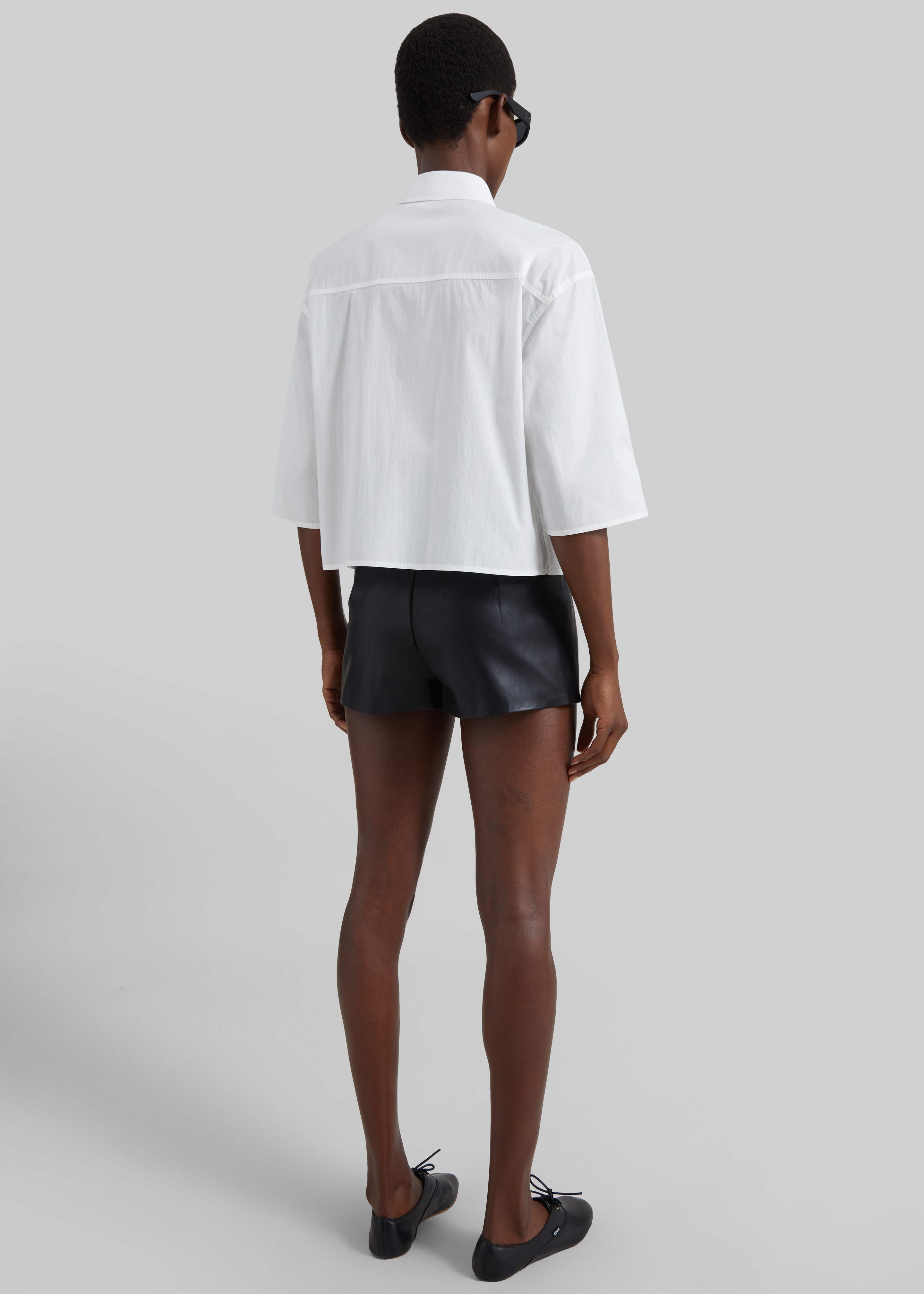 Dreux Faux Leather Hot Pants - Black - 6