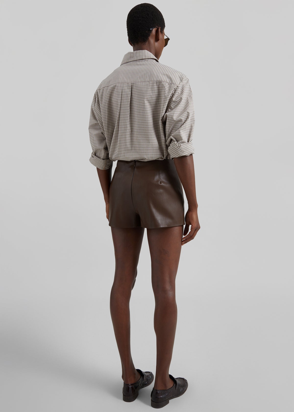 Dreux Faux Leather Hot Pants - Brown - 10