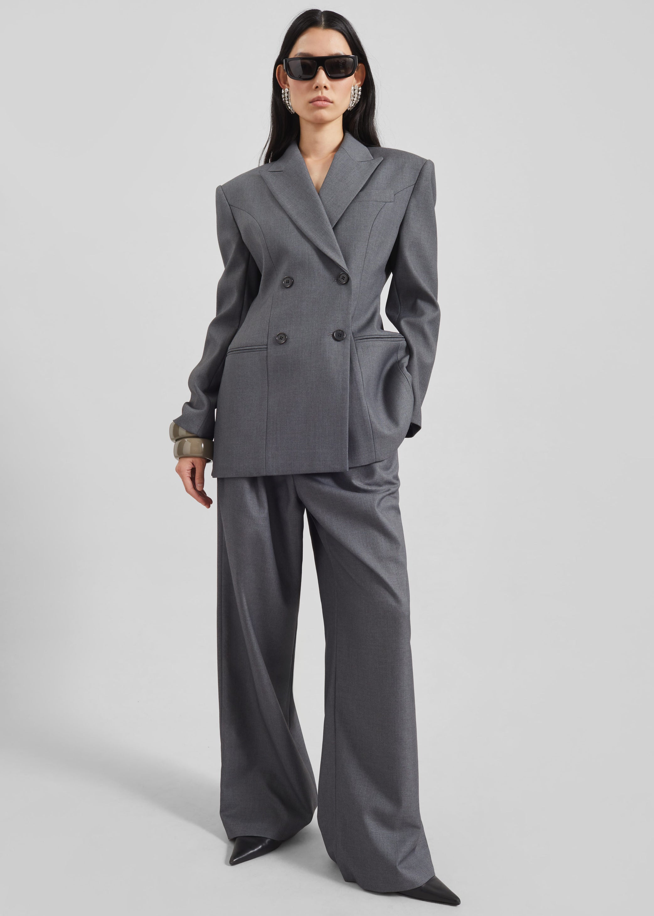 Shop the look image for Dulverton Pleated Trousers - Grey