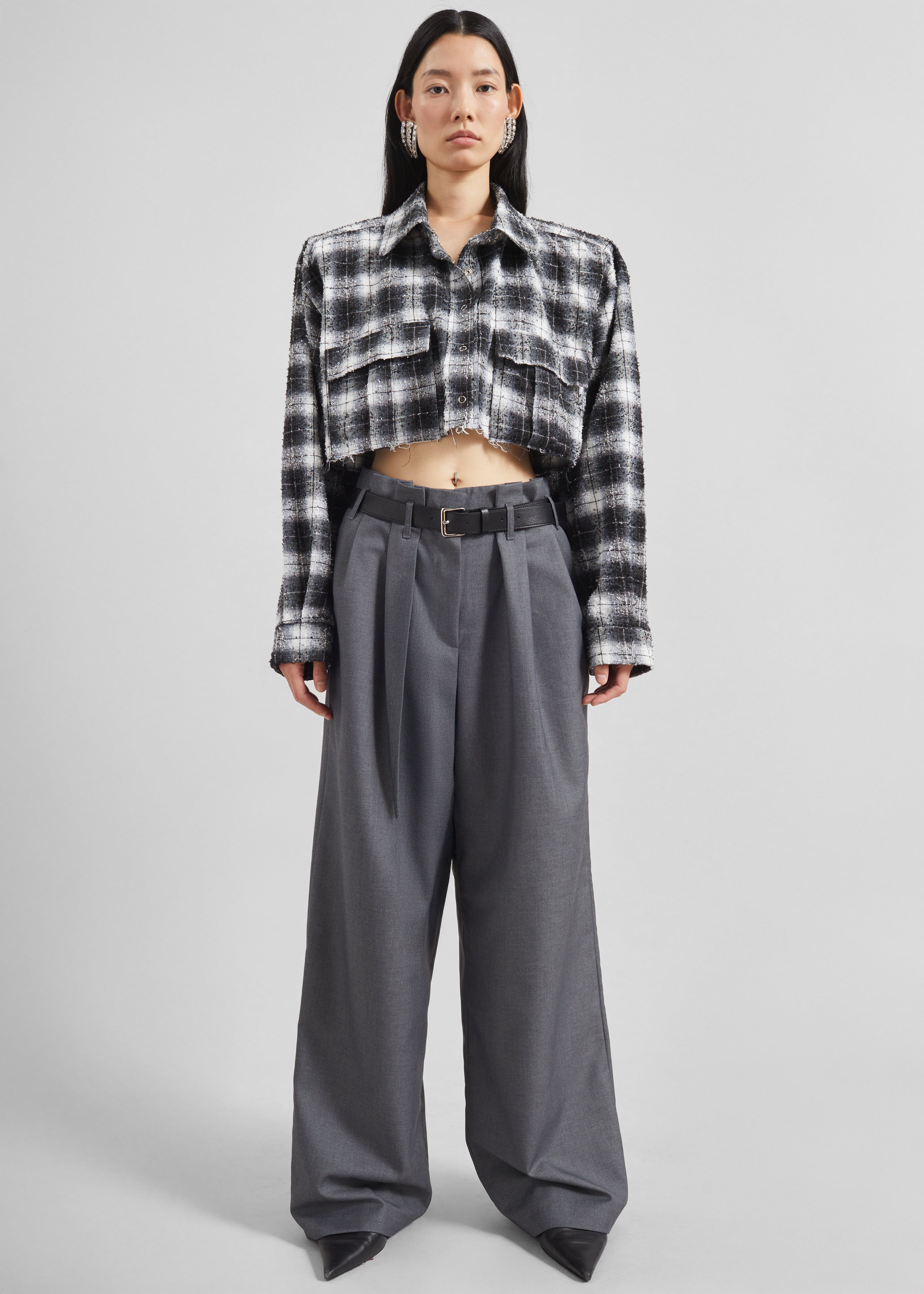 Dulverton Pleated Trousers - Grey – The Frankie Shop