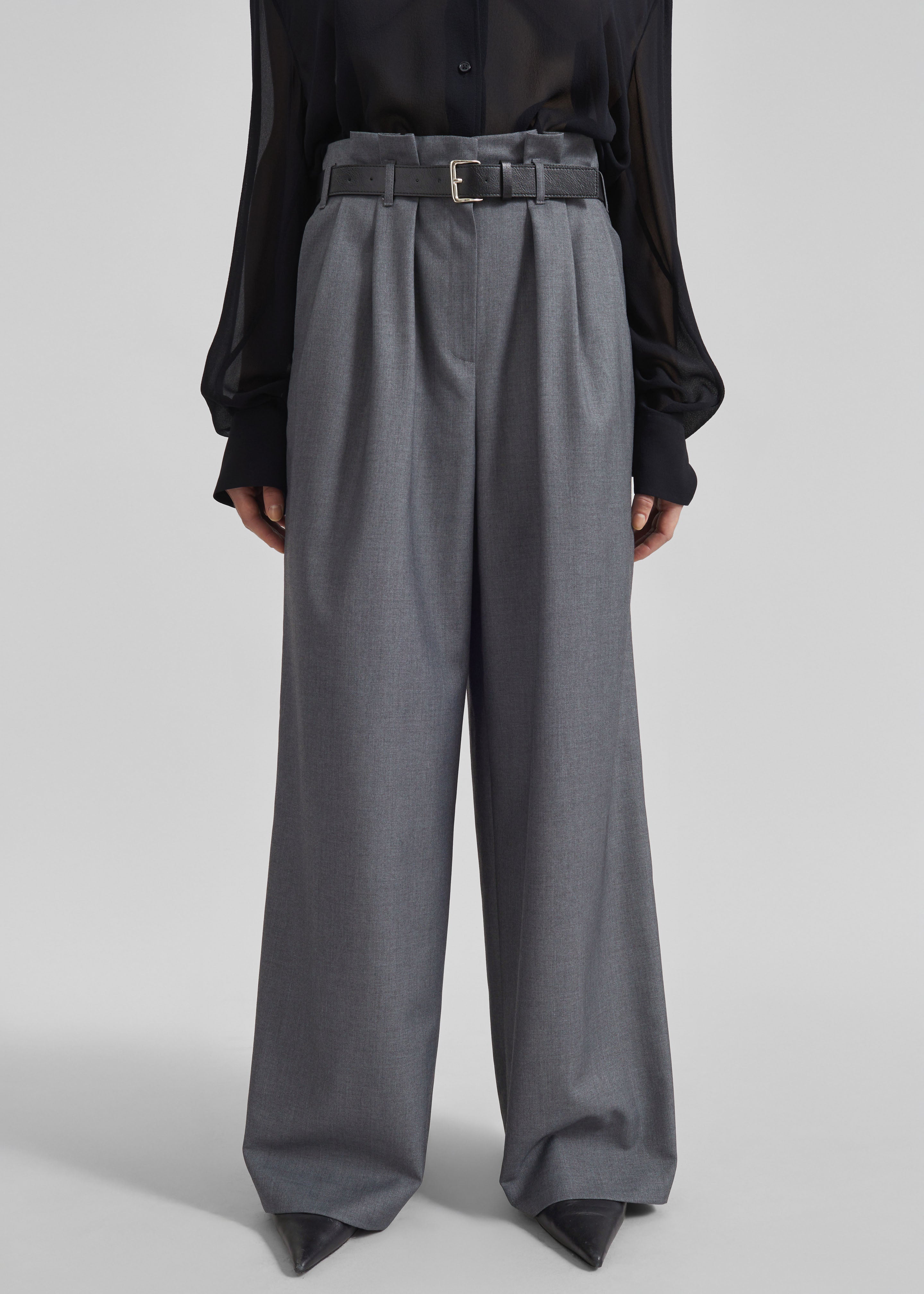 Avray Pleated Trousers - Grey – The Frankie Shop