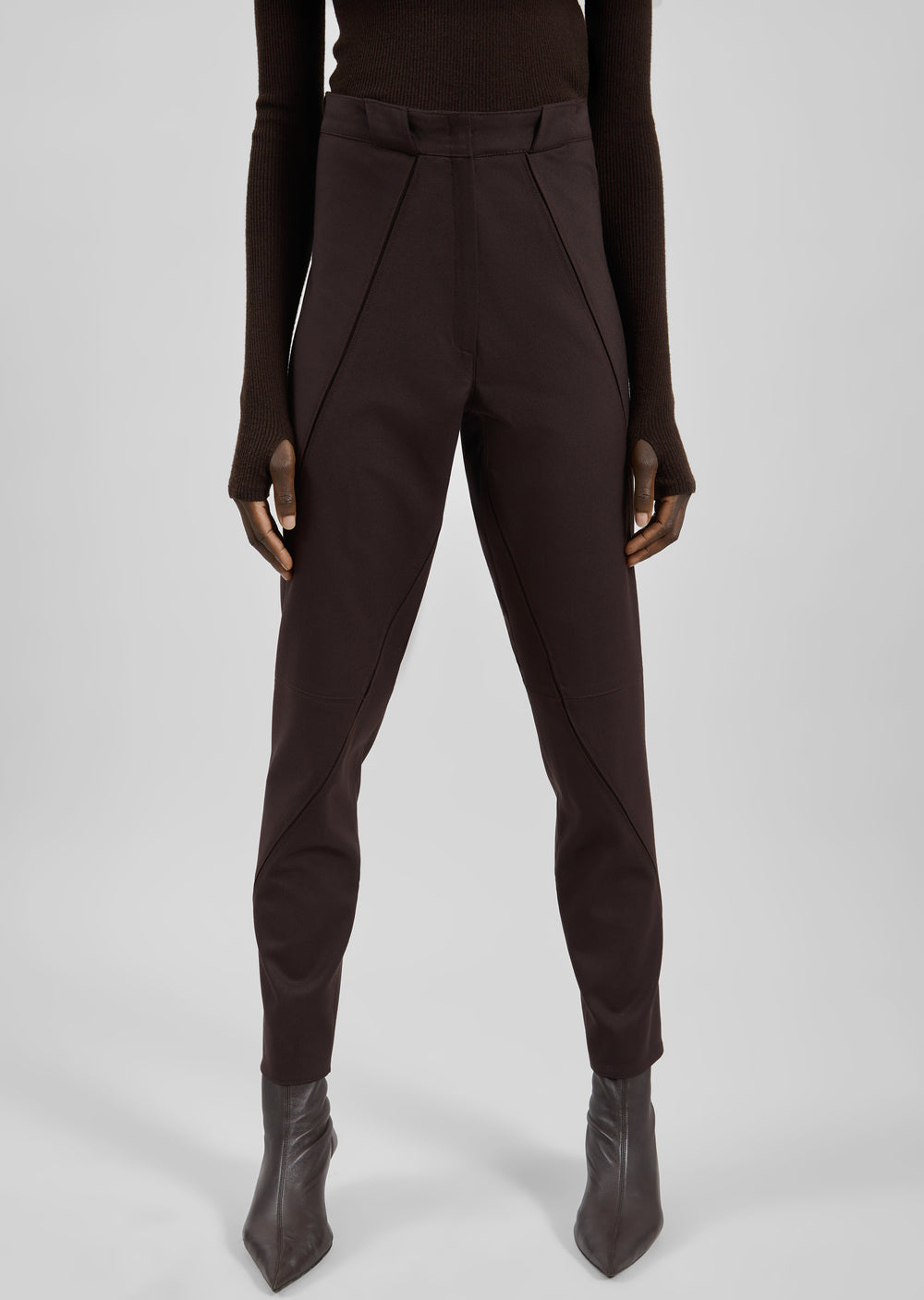 Dune Panelled Pants - Dark Brown
