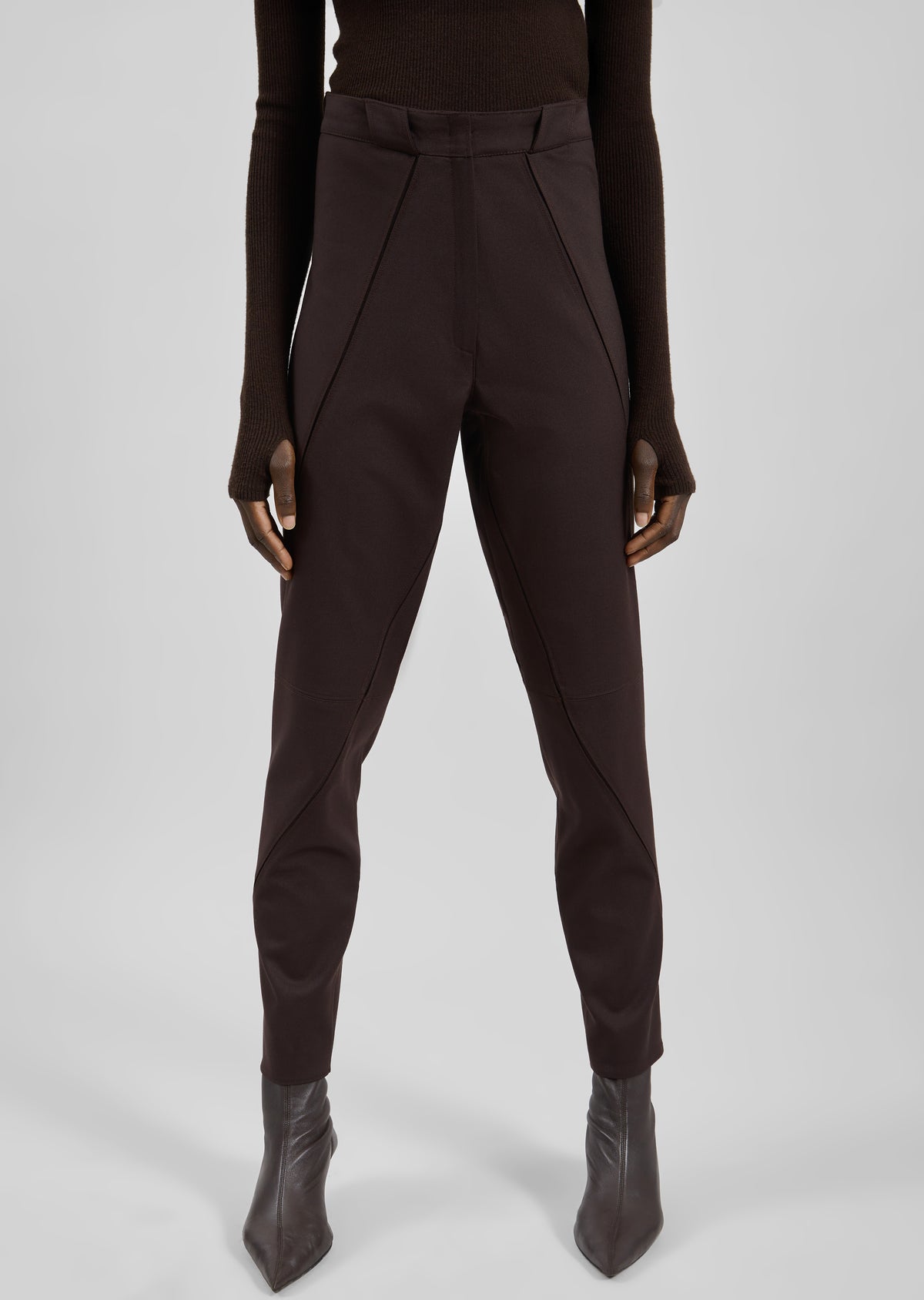 Dune Panelled Pants - Dark Brown