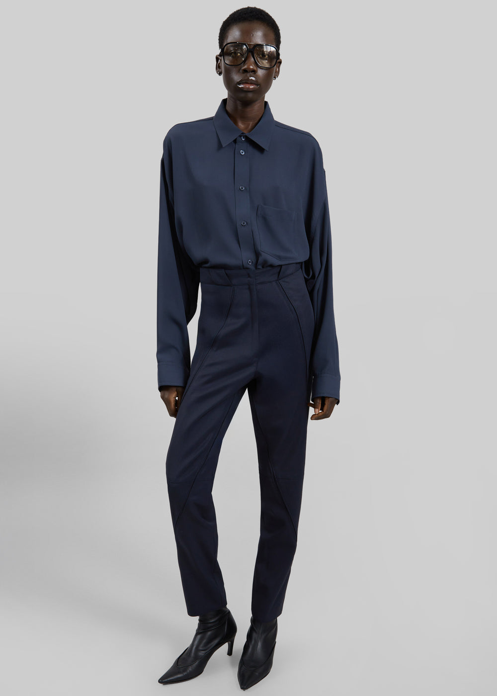 Dune Panelled Pants - Navy