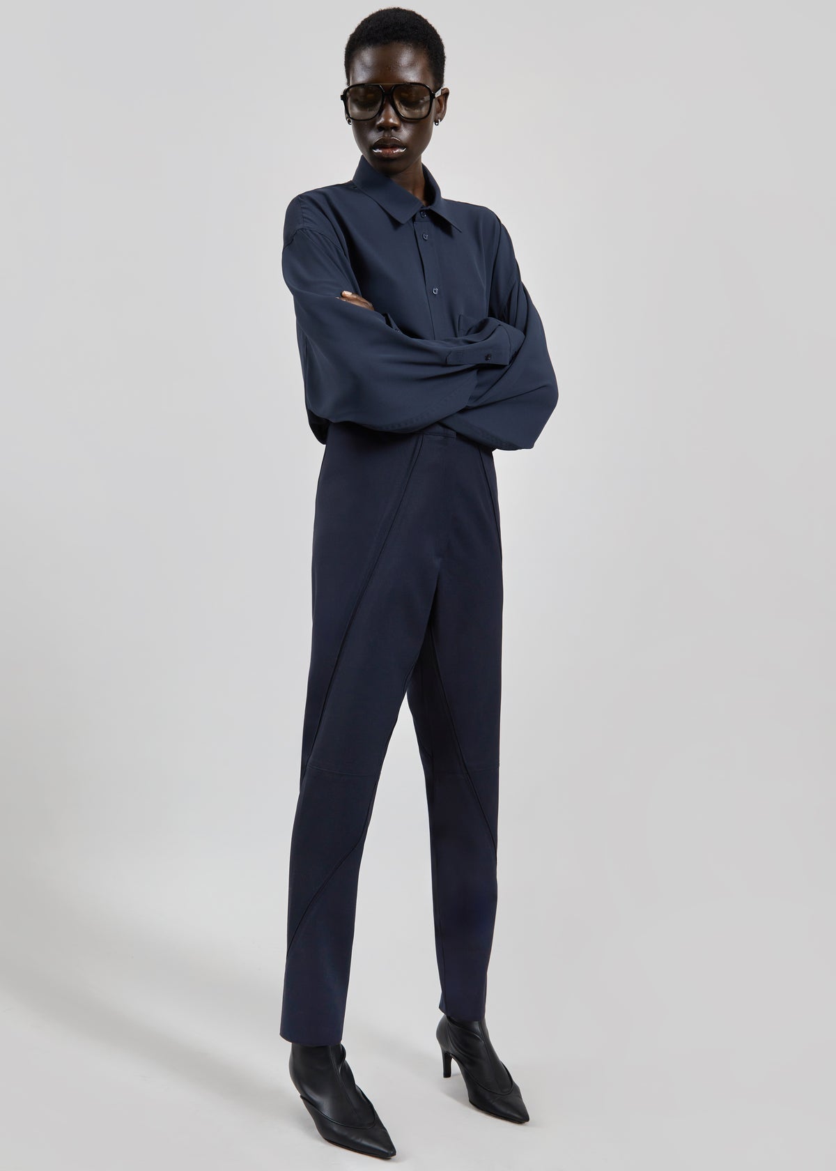 Dune Panelled Pants - Navy