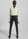 Dune Stretch Leather Panelled Pants - Black