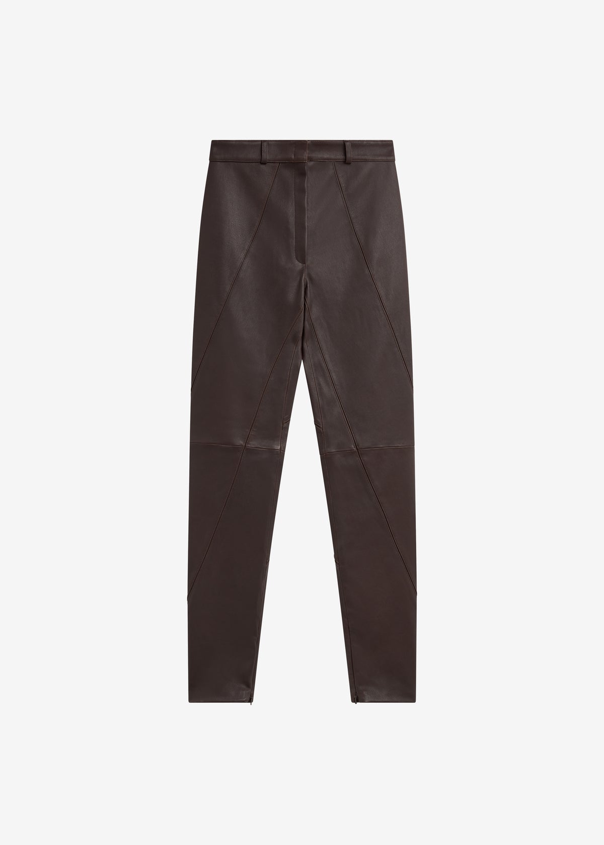 Dune Stretch Leather Panelled Pants - Brown