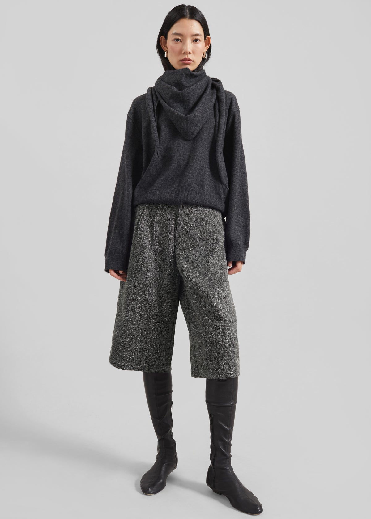 Dunley Bermuda Shorts - Charcoal Melange - 1