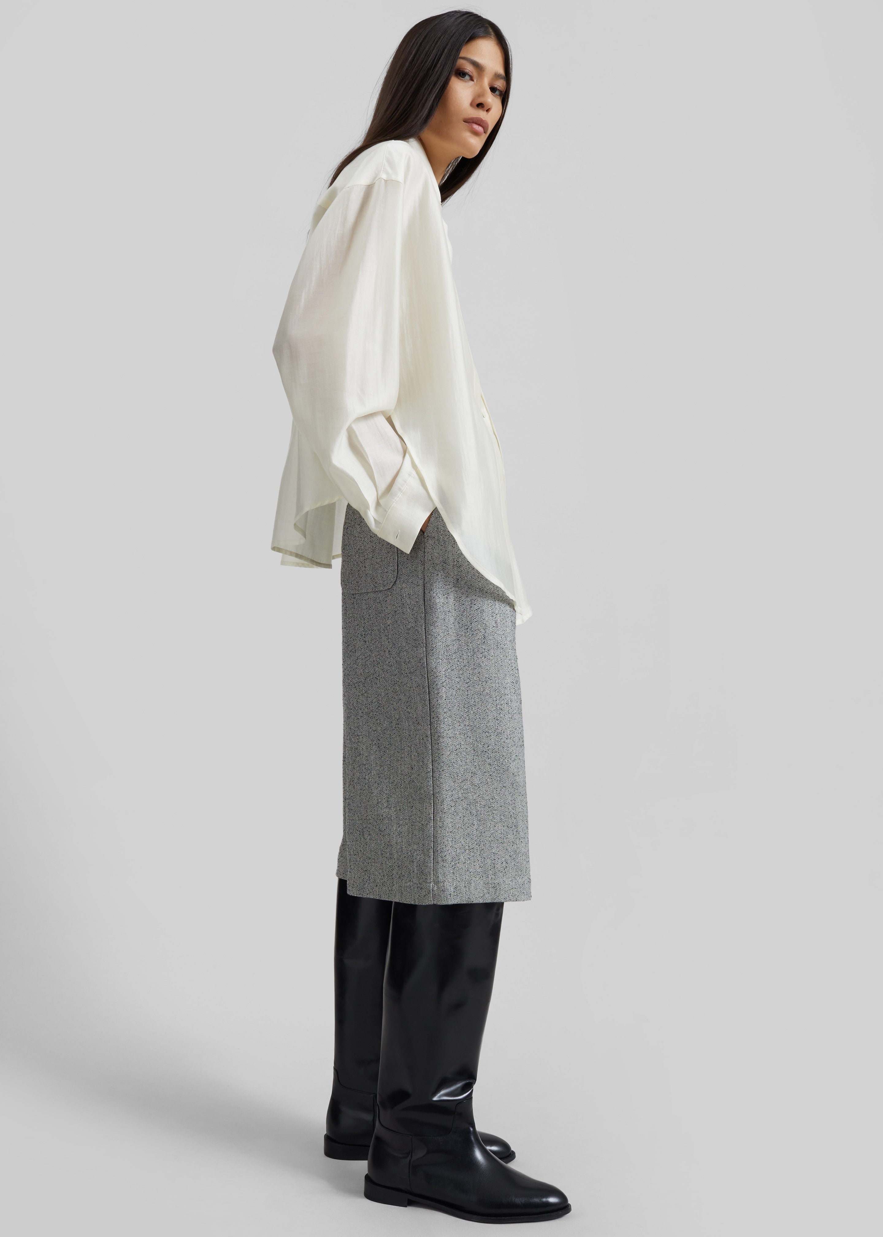 Dunley Bermuda Shorts - Grey Melange - 4