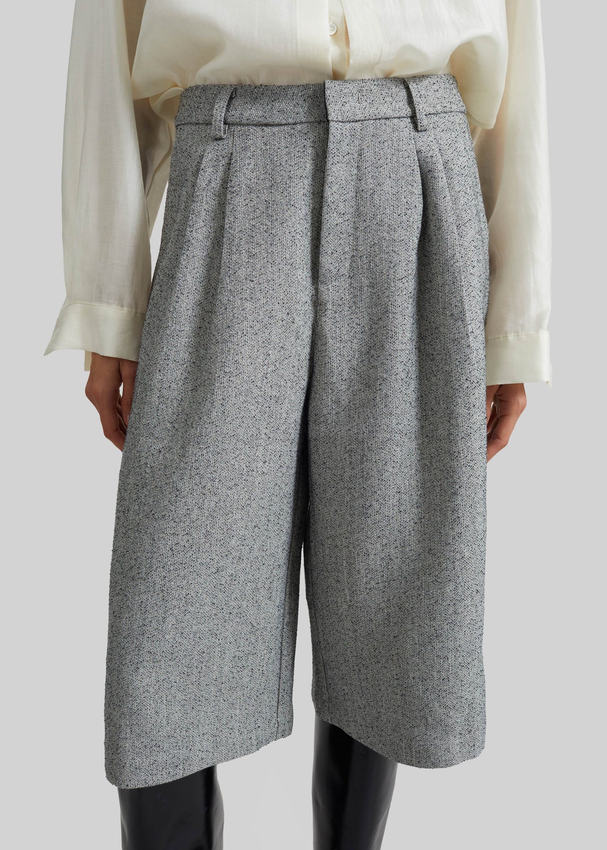 Dunley Bermuda Shorts - Grey Melange - 3