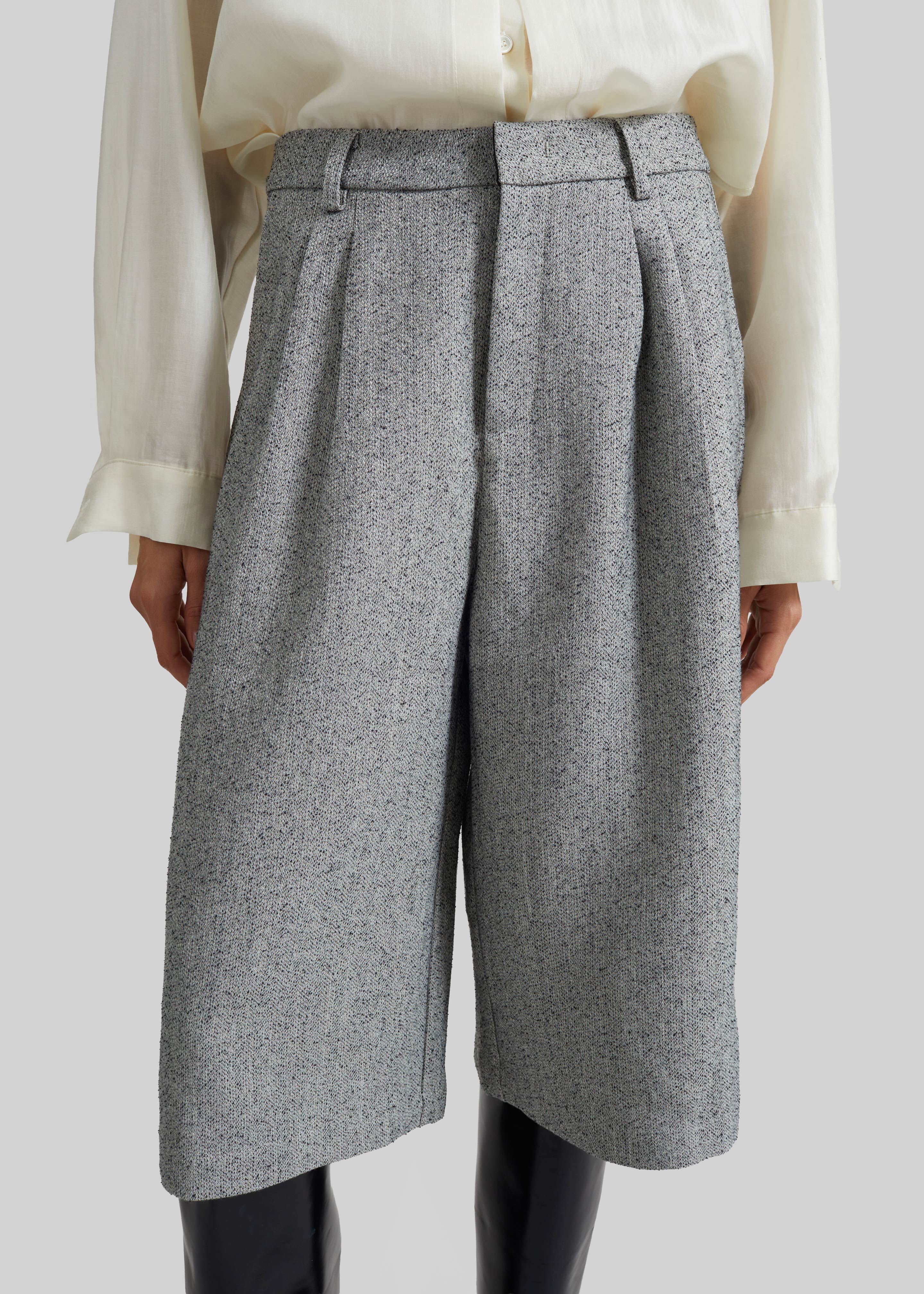 Dunley Bermuda Shorts - Grey Melange - 3