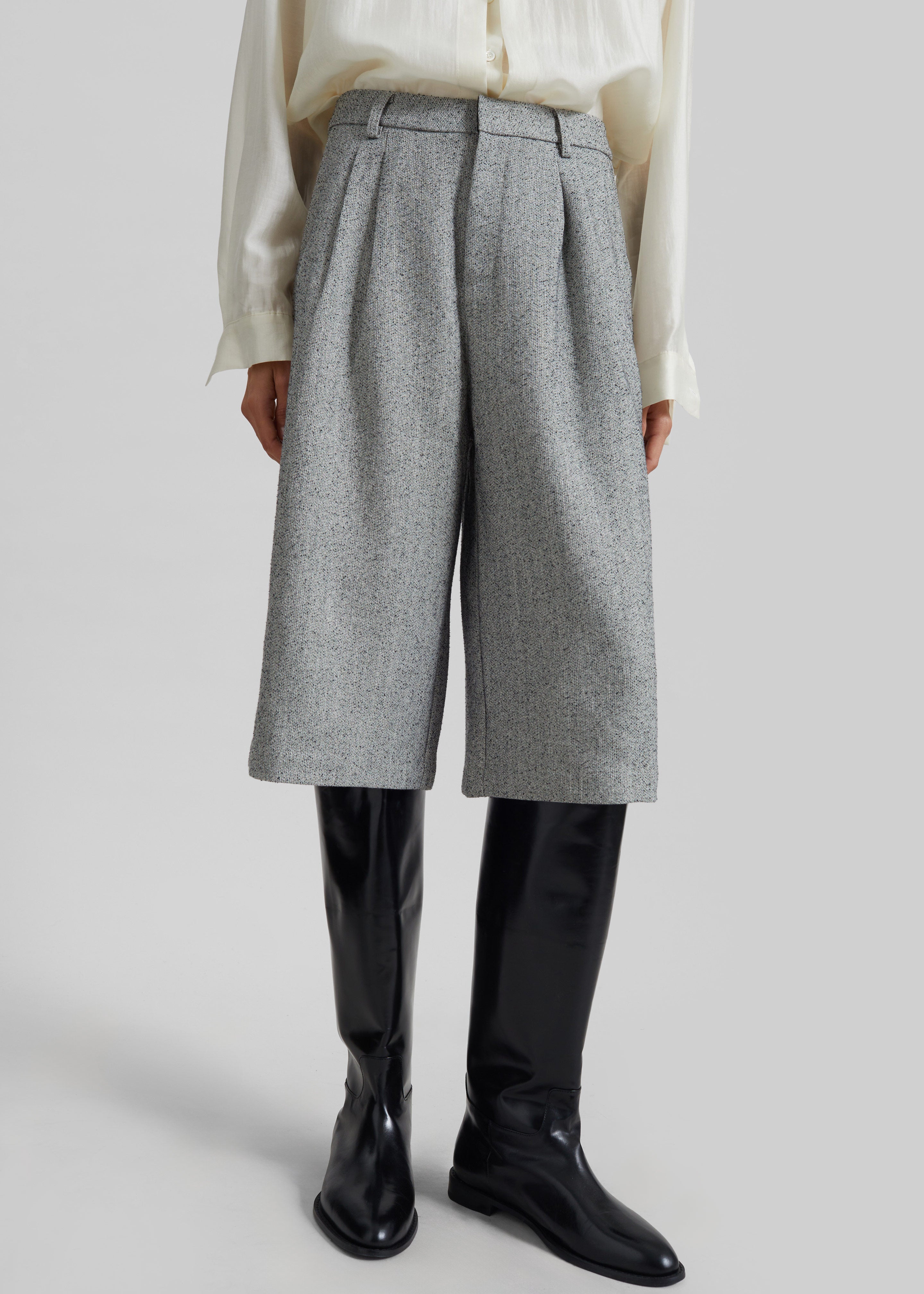 Dunley Bermuda Shorts - Grey Melange - 5