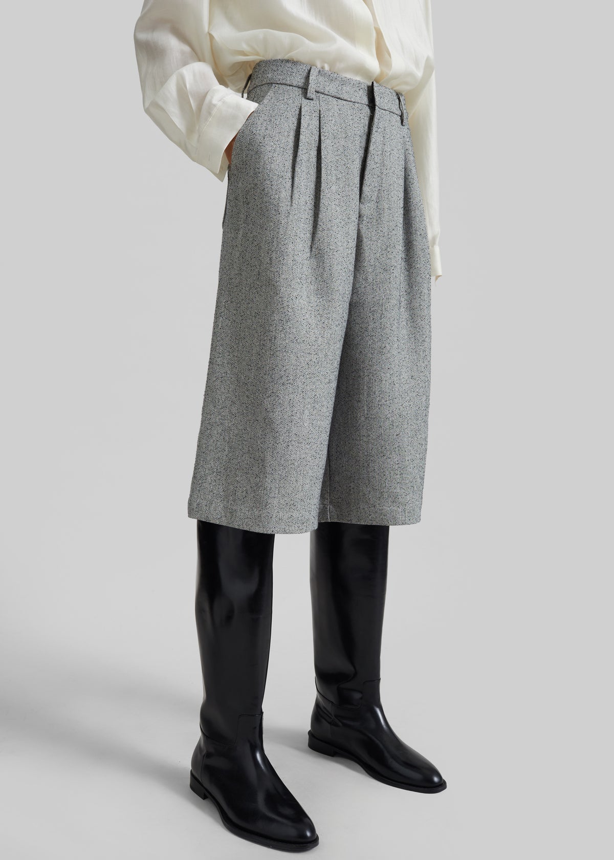 Dunley Bermuda Shorts - Grey Melange - 2