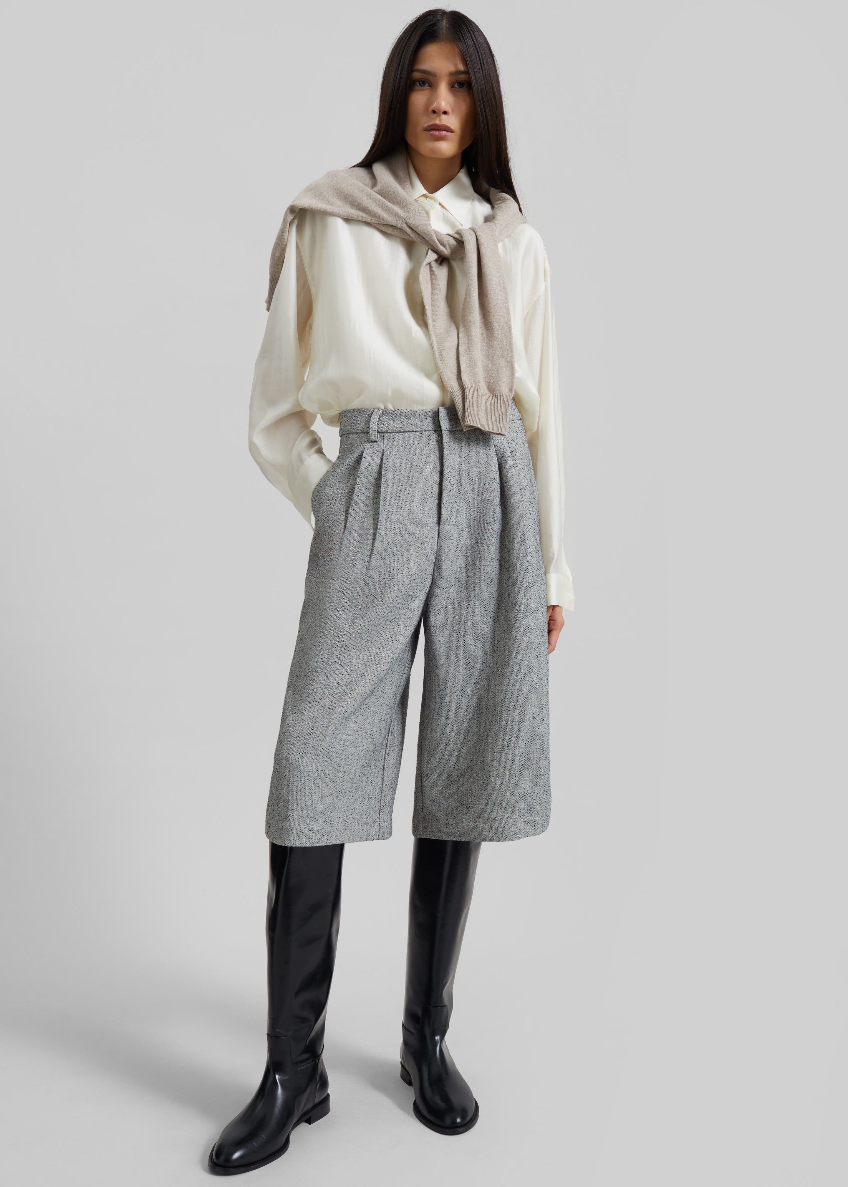 Belize Knit Hot Pants - Grey Stripe – The Frankie Shop