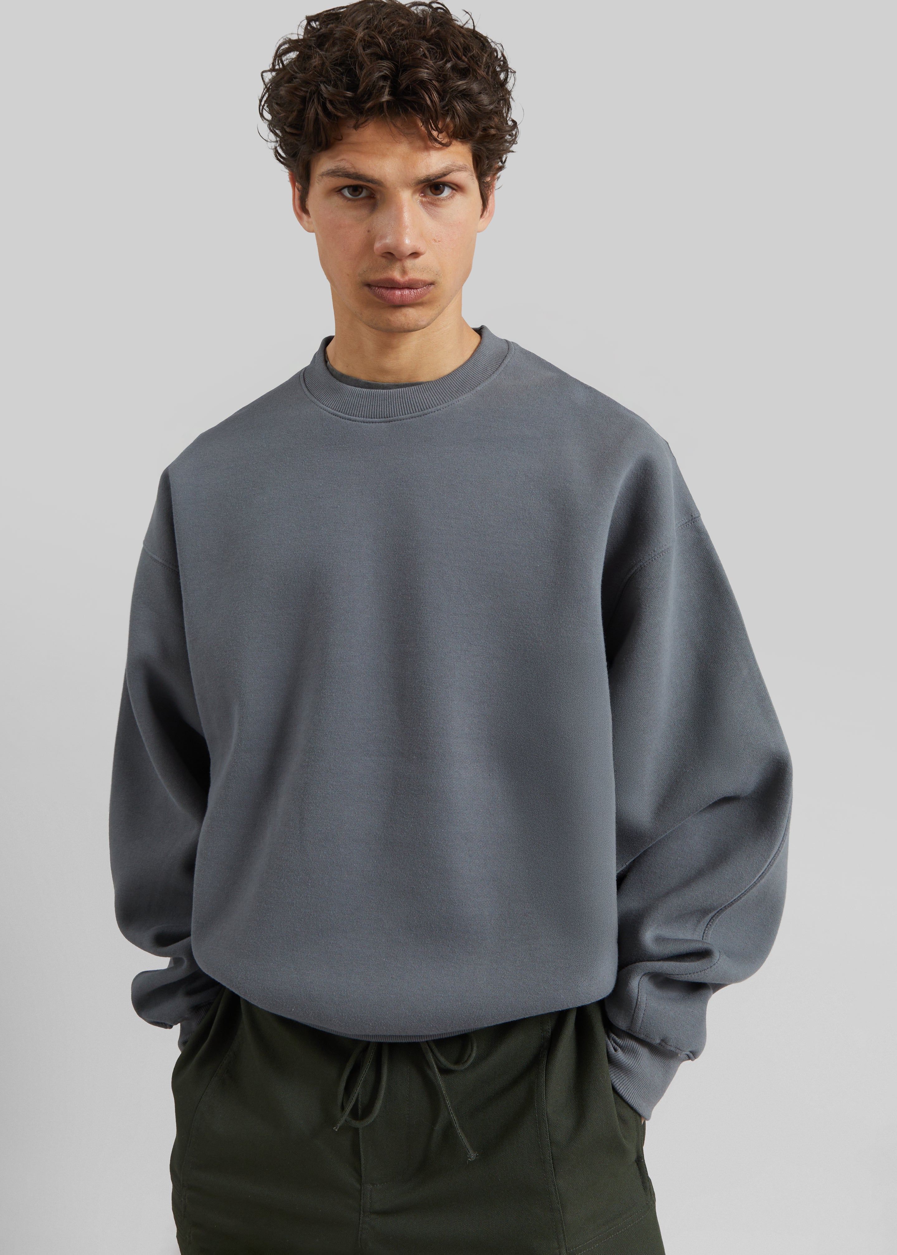 Dunloy Oversized Sweatshirt - Grey - 1
