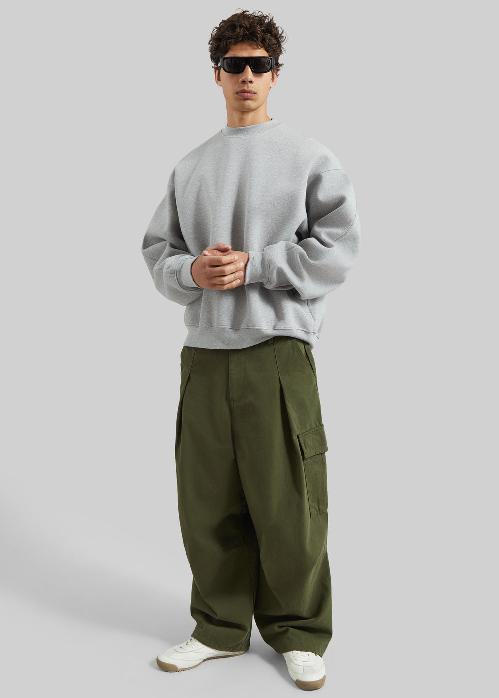 Dunloy Oversized Sweatshirt - Light Grey - 1