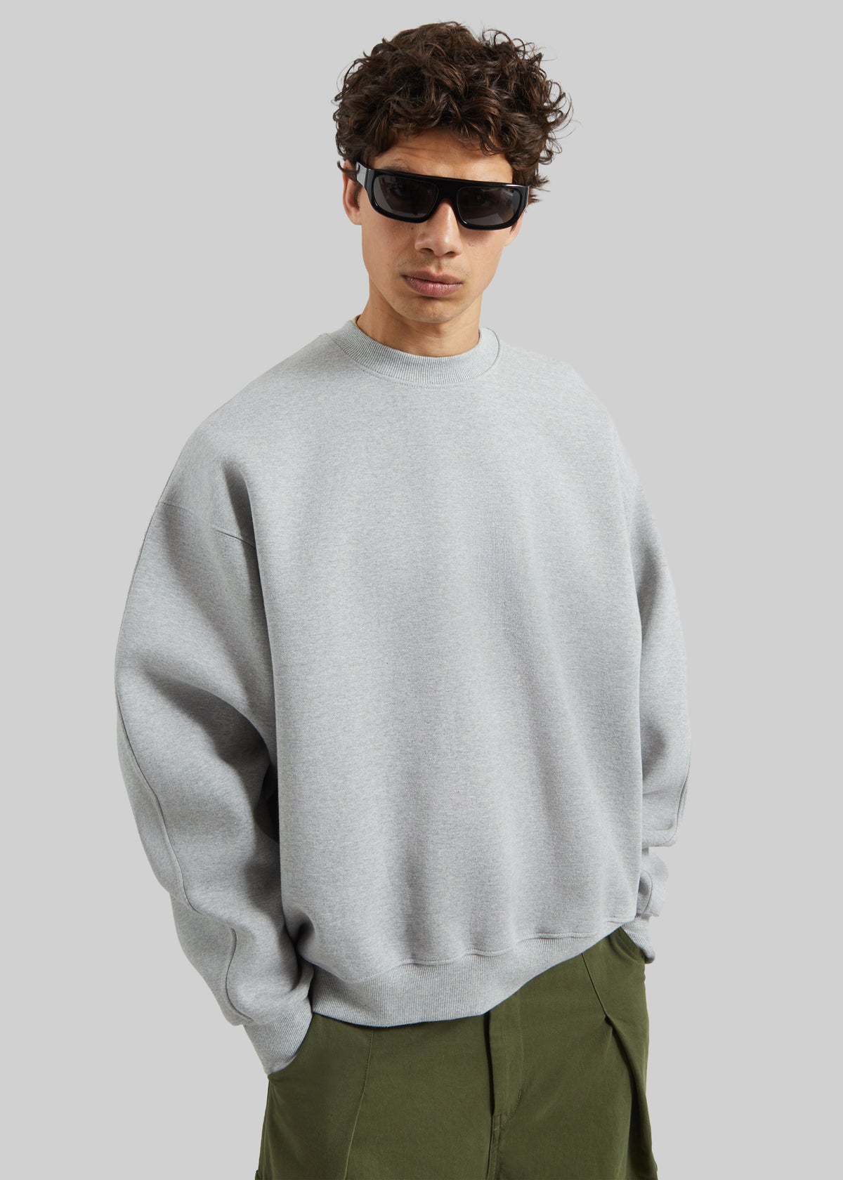 Dunloy Oversized Sweatshirt - Light Grey - 1