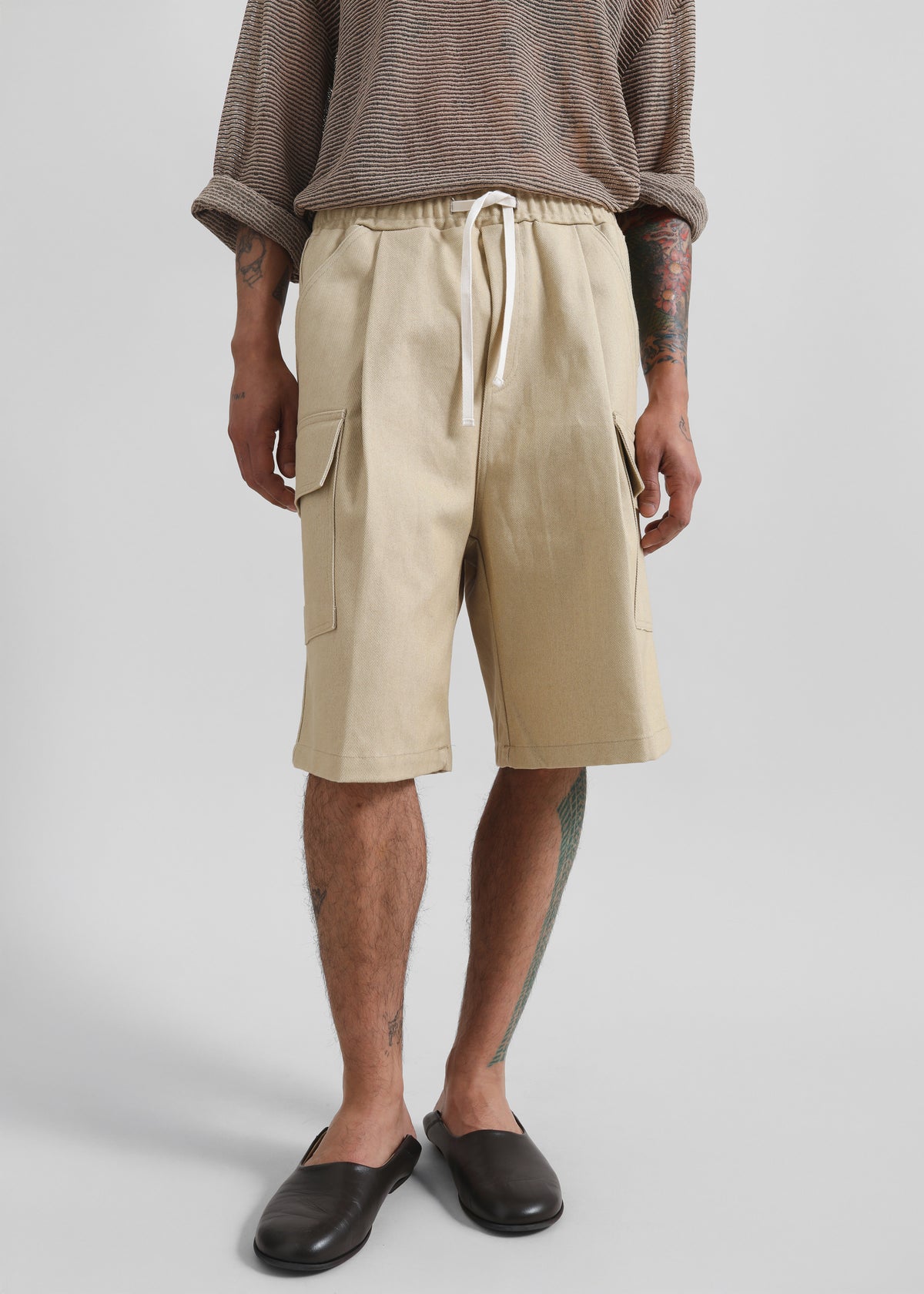 Dunwich Denim Bermuda Shorts - Beige - 4
