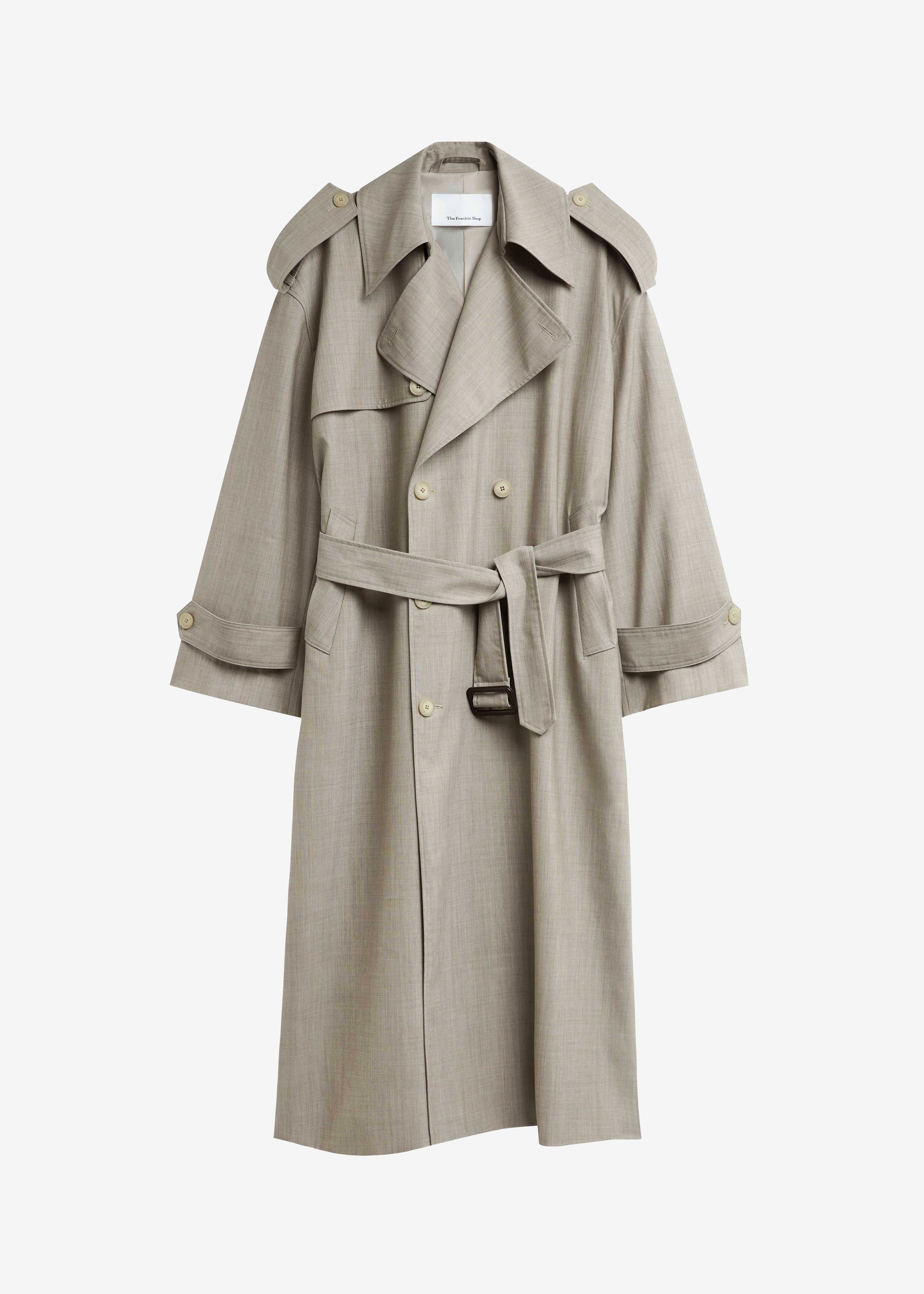 Dursley Oversized Trench Coat - Beige Melange – The Frankie Shop