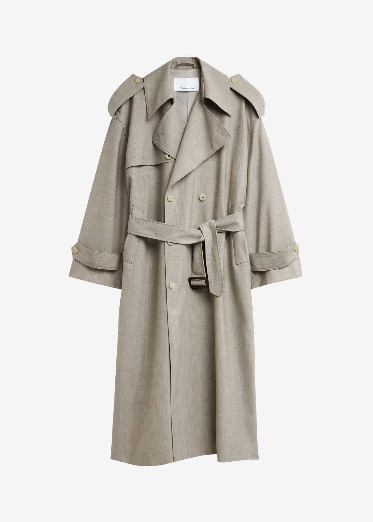 Dursley Oversized Trench Coat - Beige Melange - 10