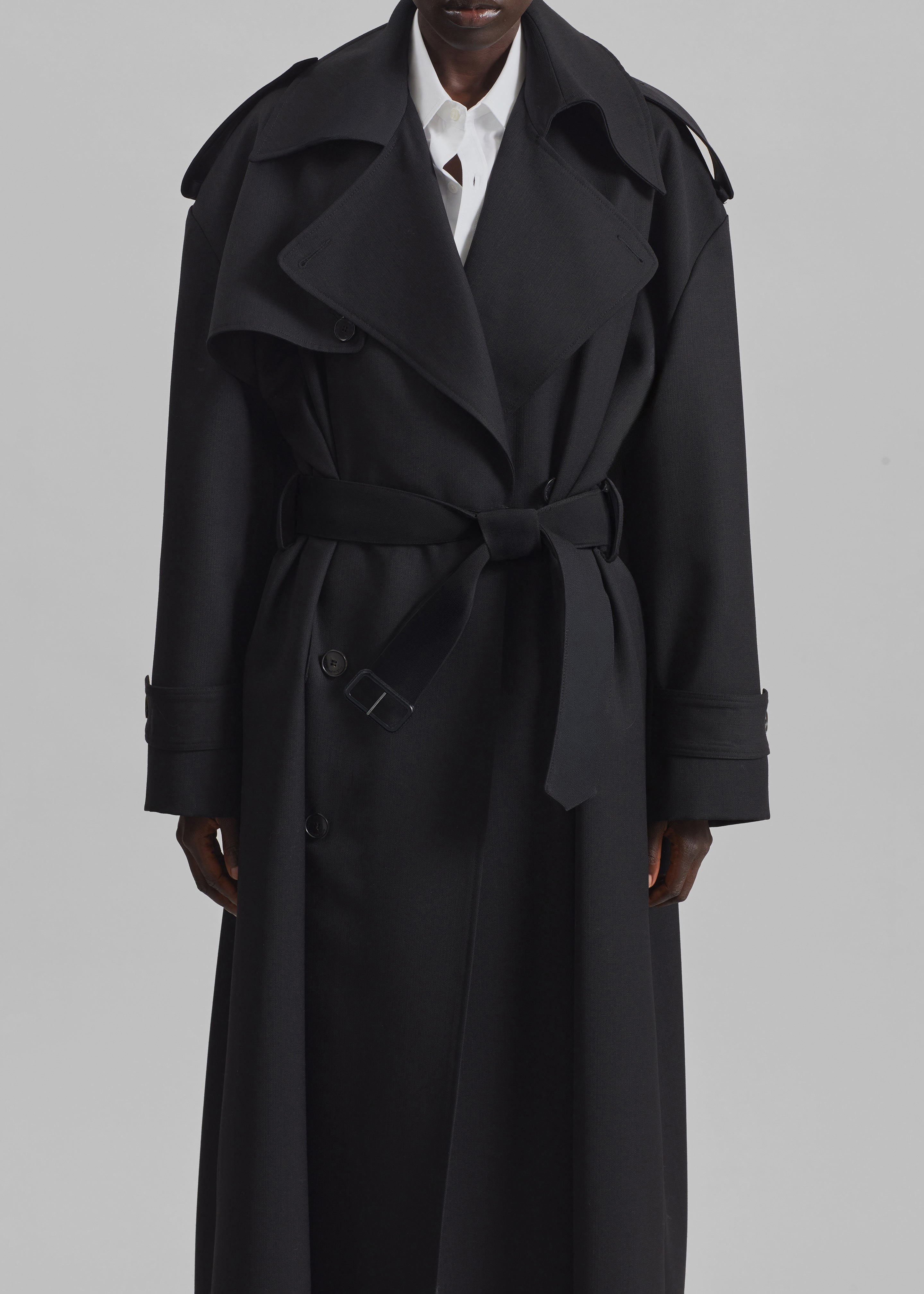 Dursley Tailored Trench Coat - Black – The Frankie Shop
