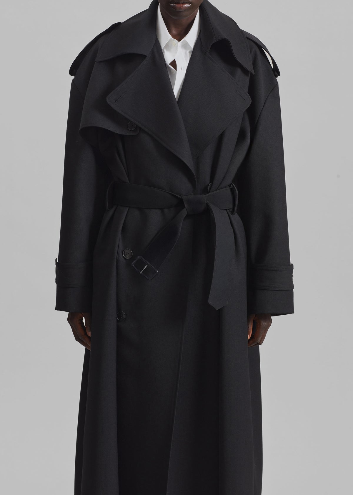 Dursley Tailored Trench Coat - Black - 4