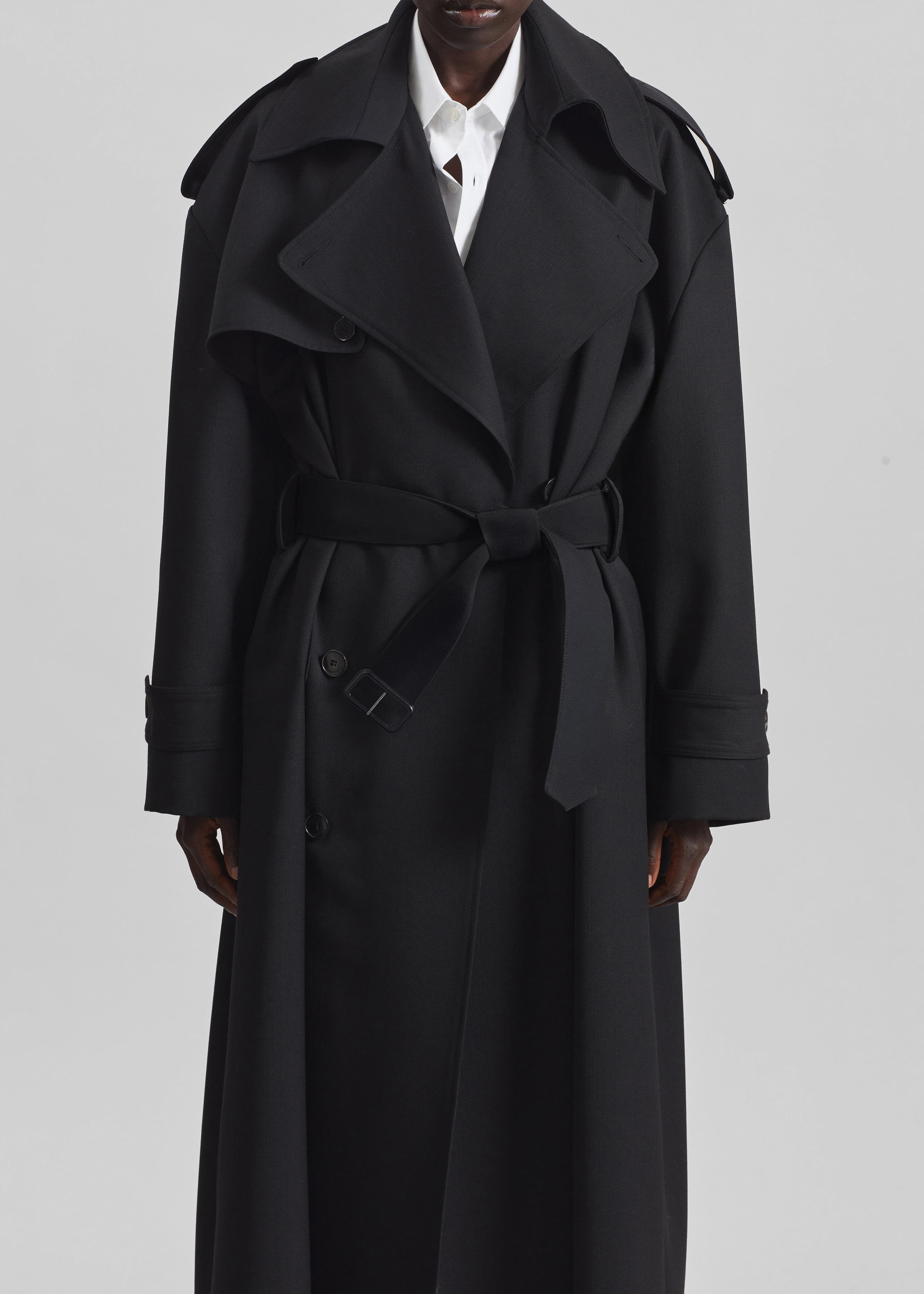 Dursley Tailored Trench Coat - Black - 4