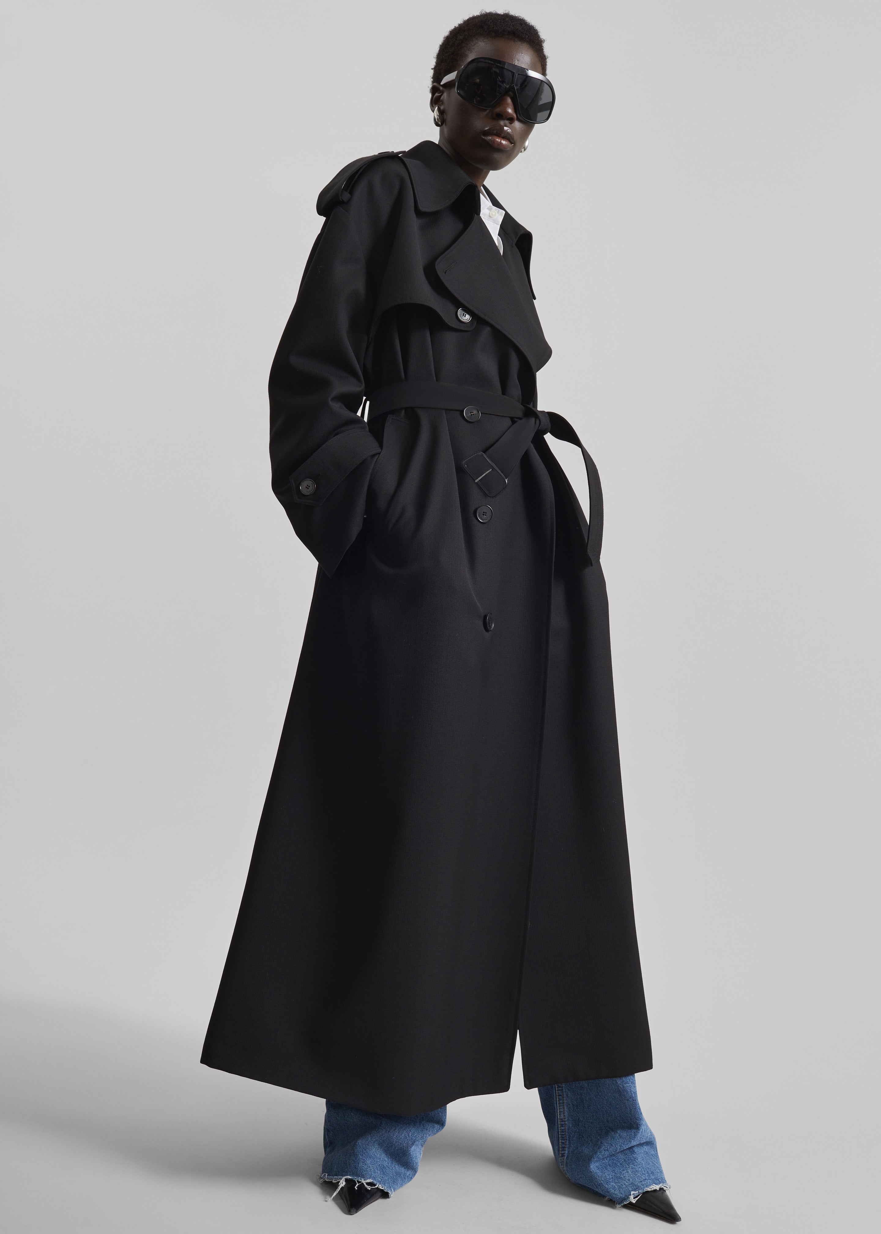 Dursley Tailored Trench Coat - Black - 2