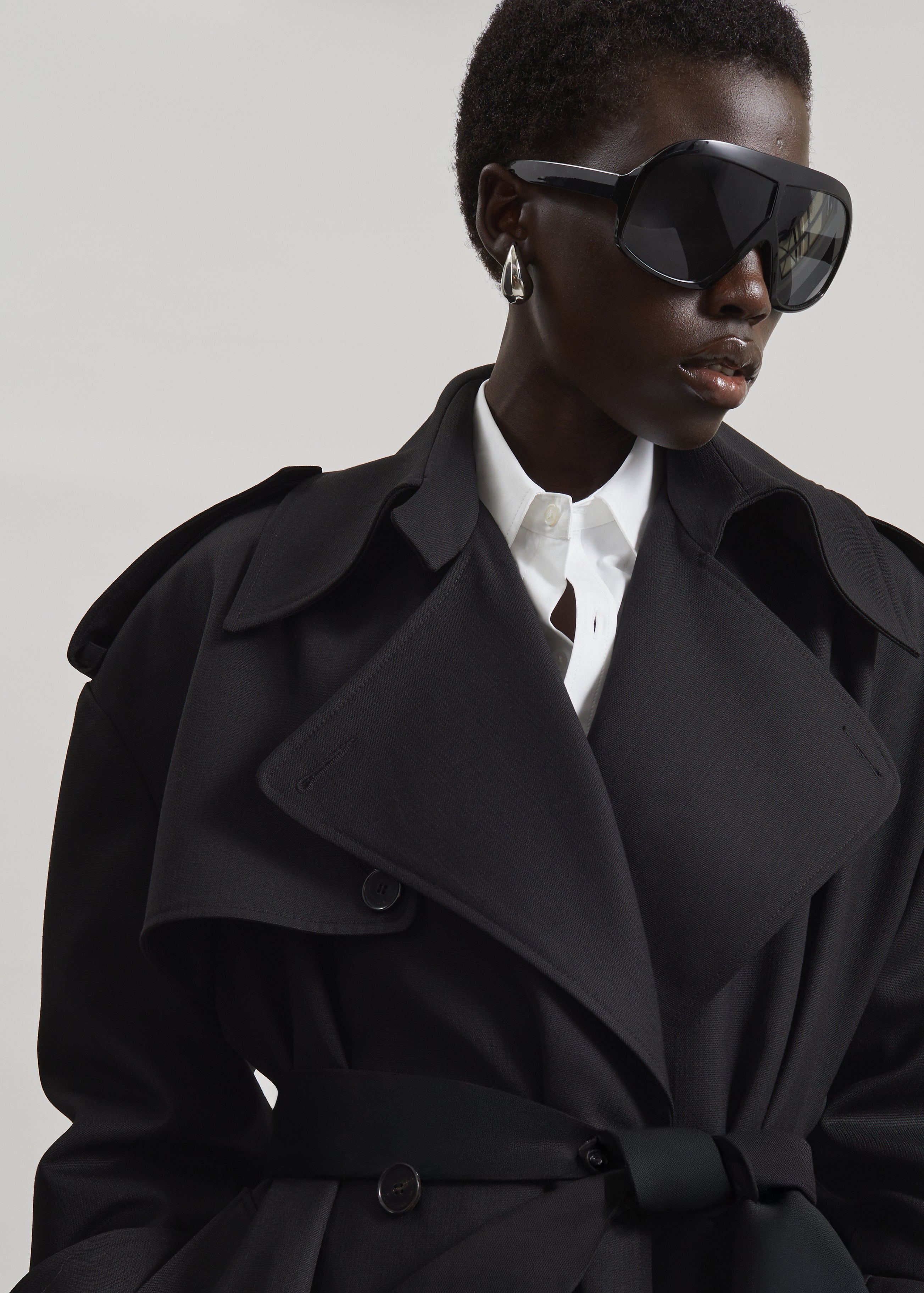 Dursley Tailored Trench Coat - Black - 3