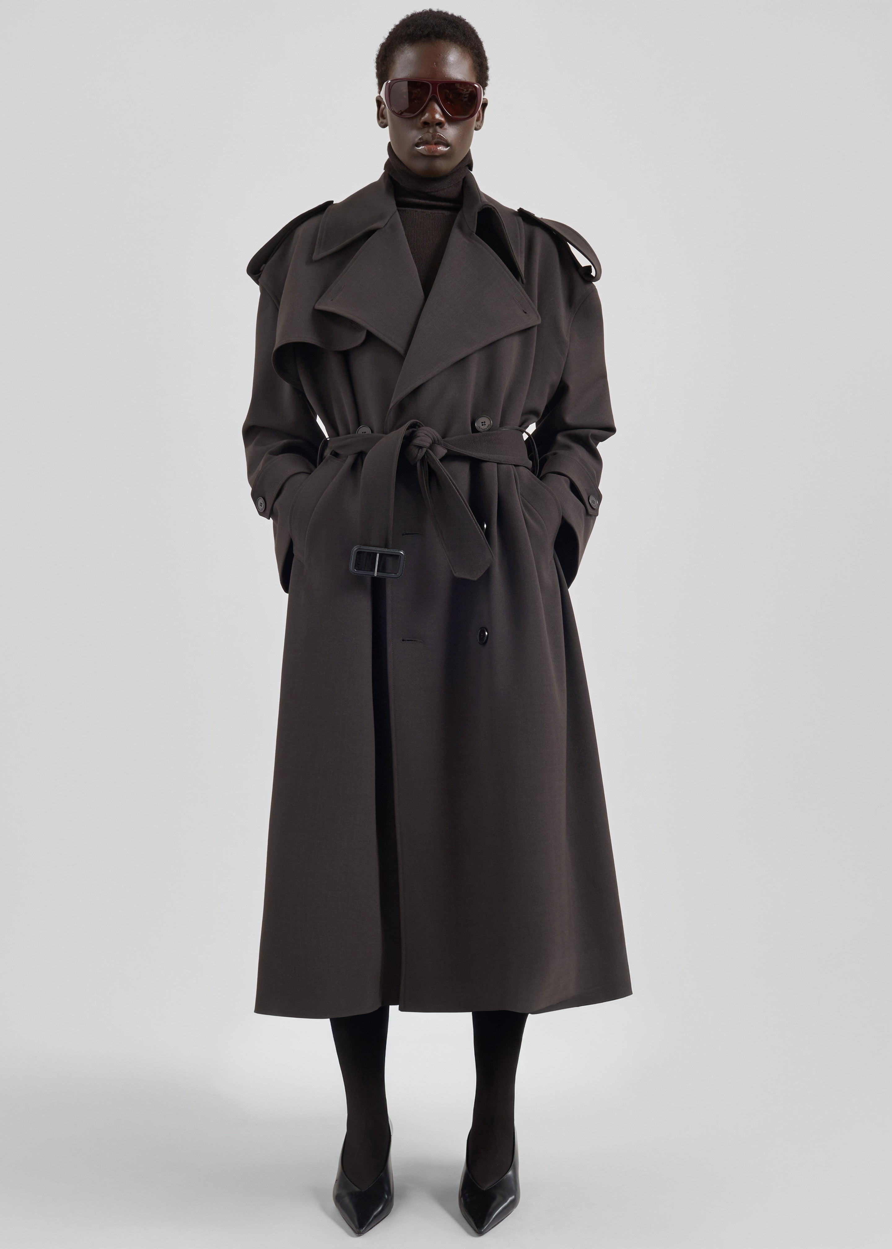Dursley Tailored Trench Coat - Brown – The Frankie Shop