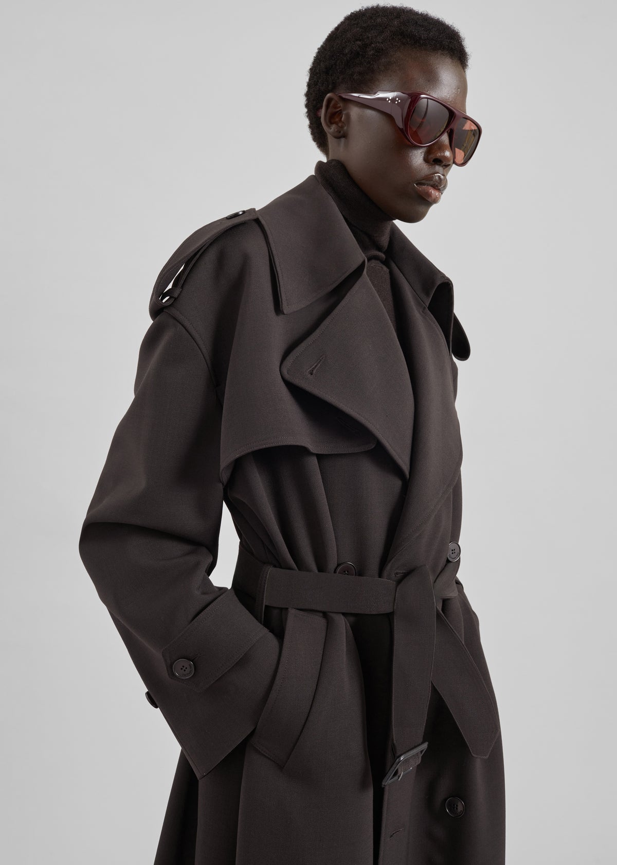 Dursley Tailored Trench Coat - Brown - 8