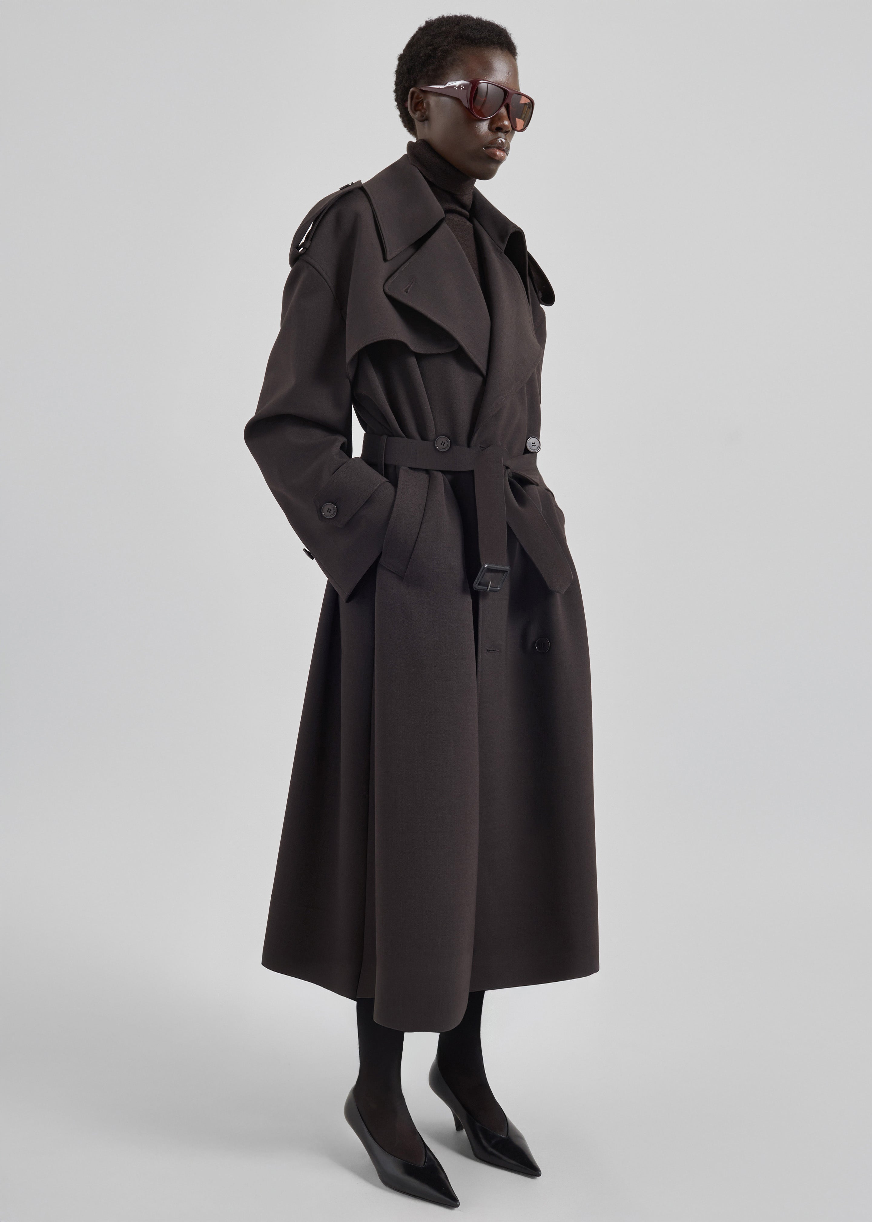 Dursley Tailored Trench Coat - Brown – The Frankie Shop