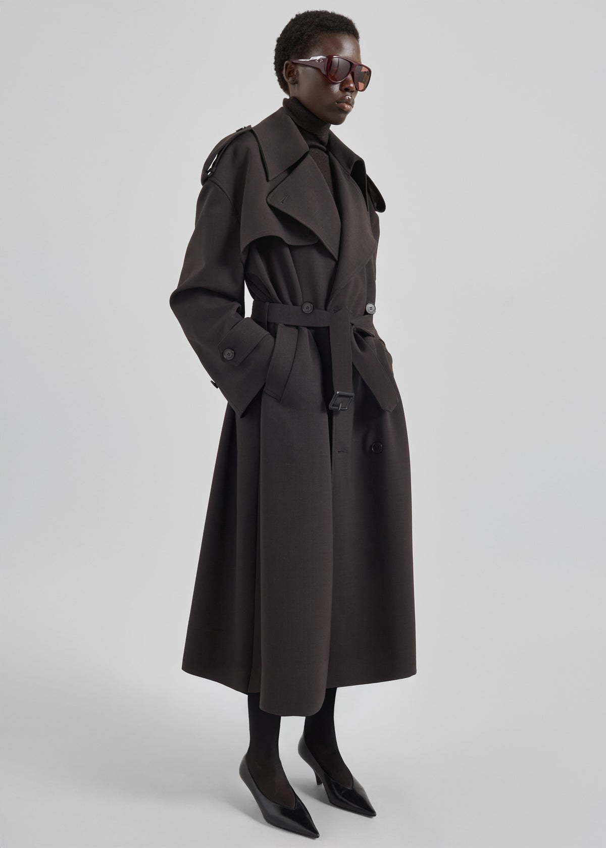 Dursley Tailored Trench Coat - Brown - 6