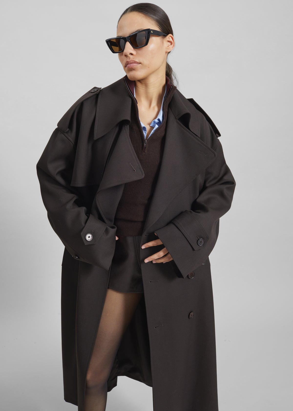 Dursley Tailored Trench Coat - Brown - 2