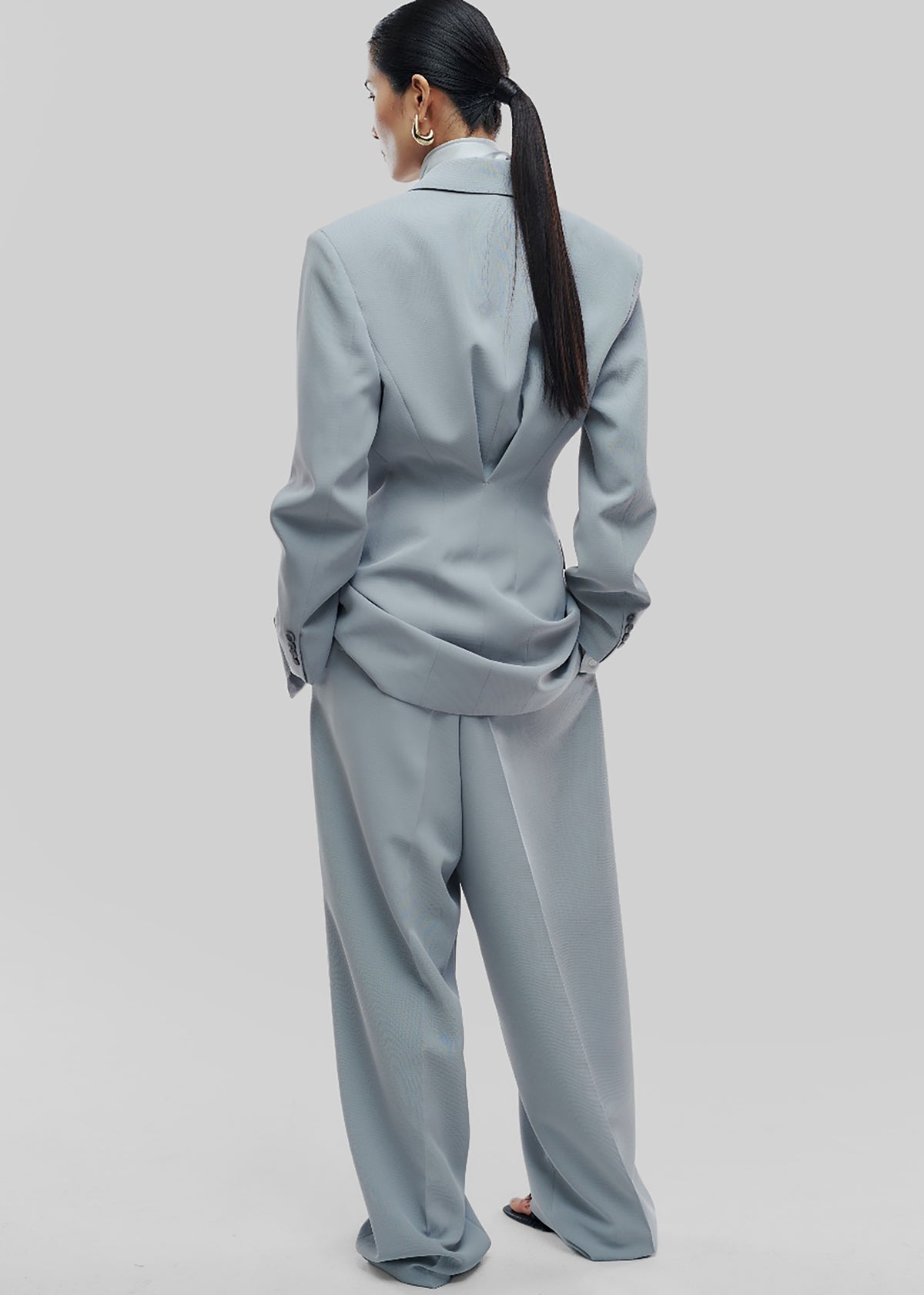 Duved Cinched Blazer - Slate Grey - 2