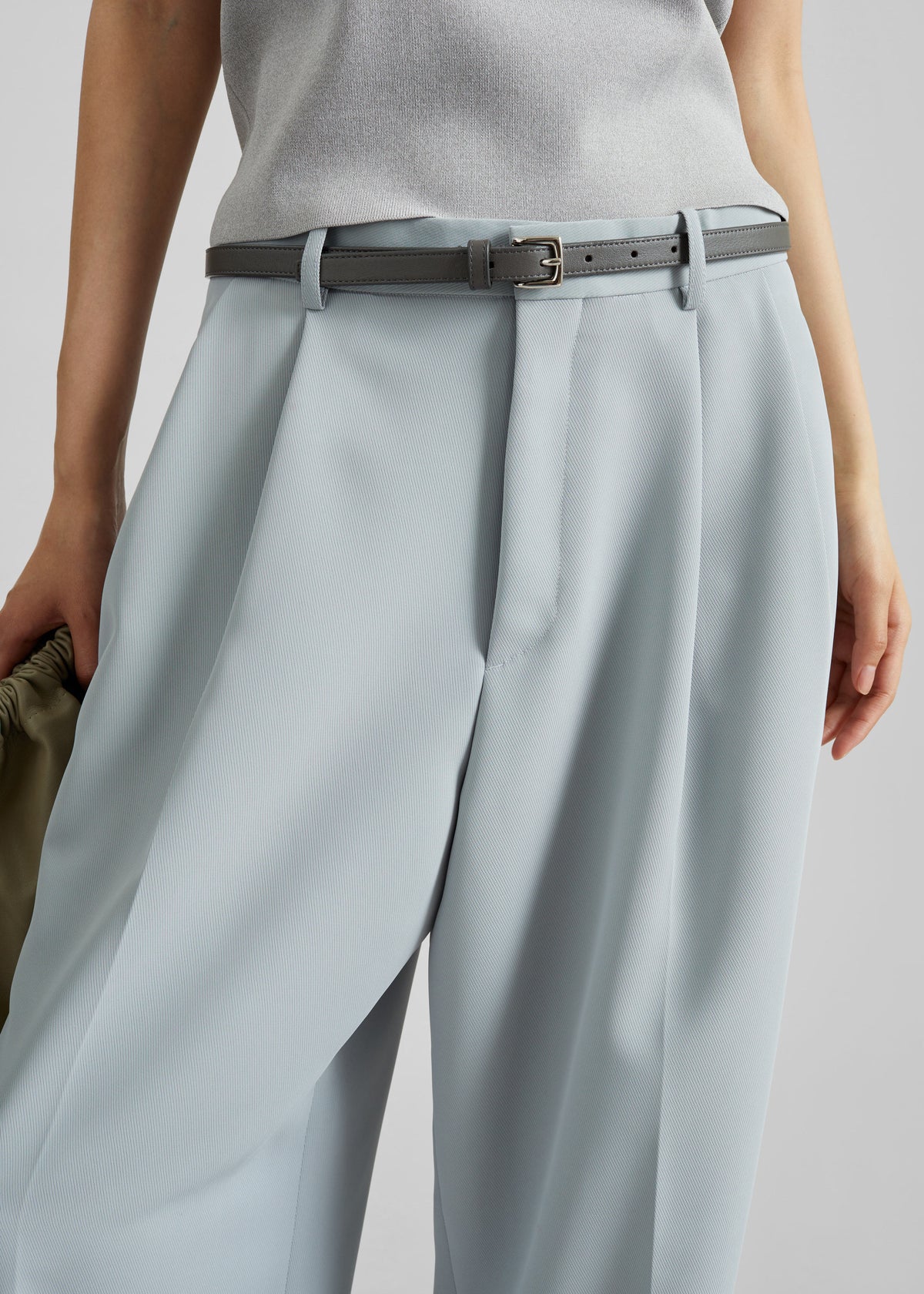 Duved Pleated Trousers - Slate Grey - 4
