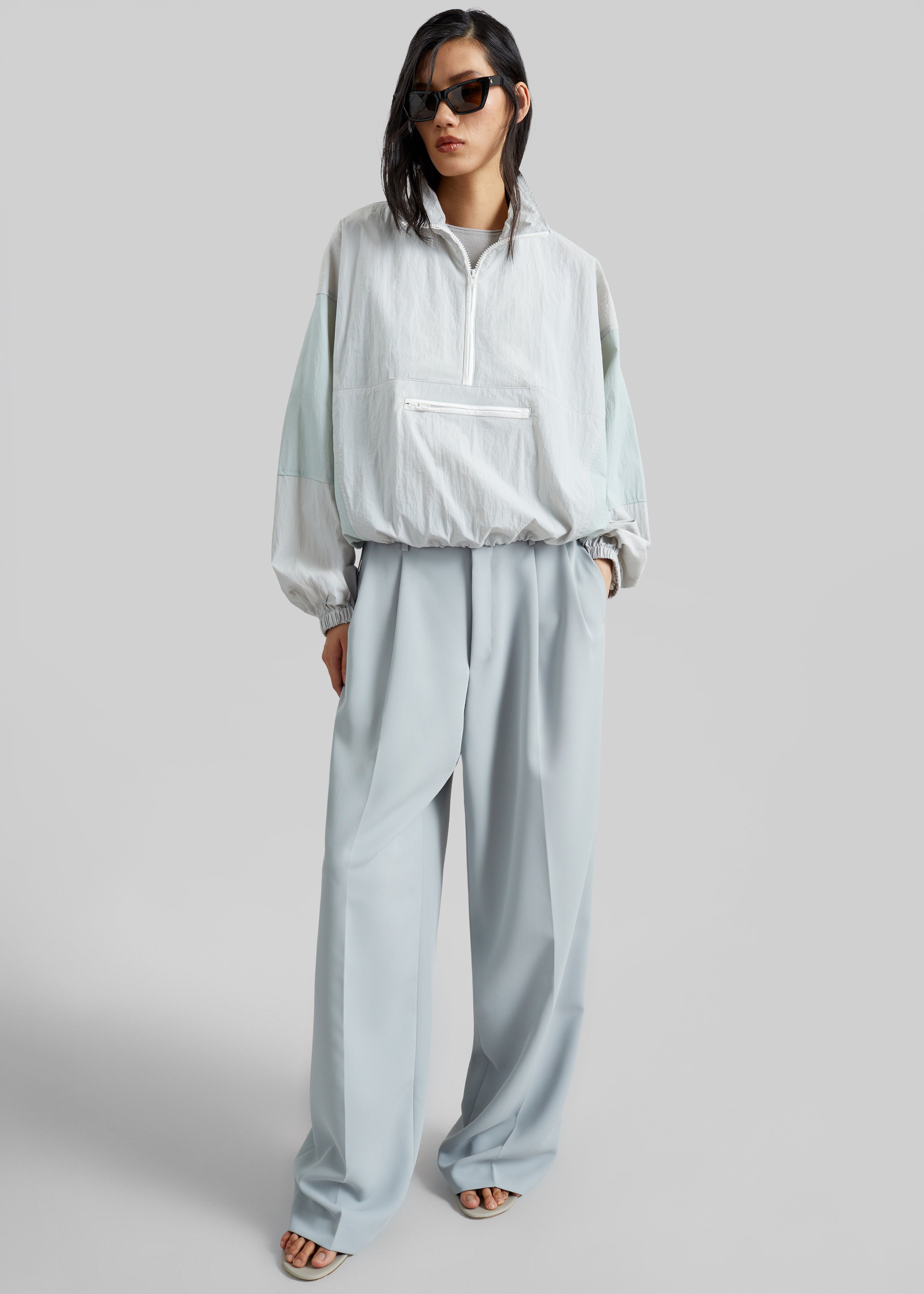 Duved Pleated Trousers - Slate Grey - 6