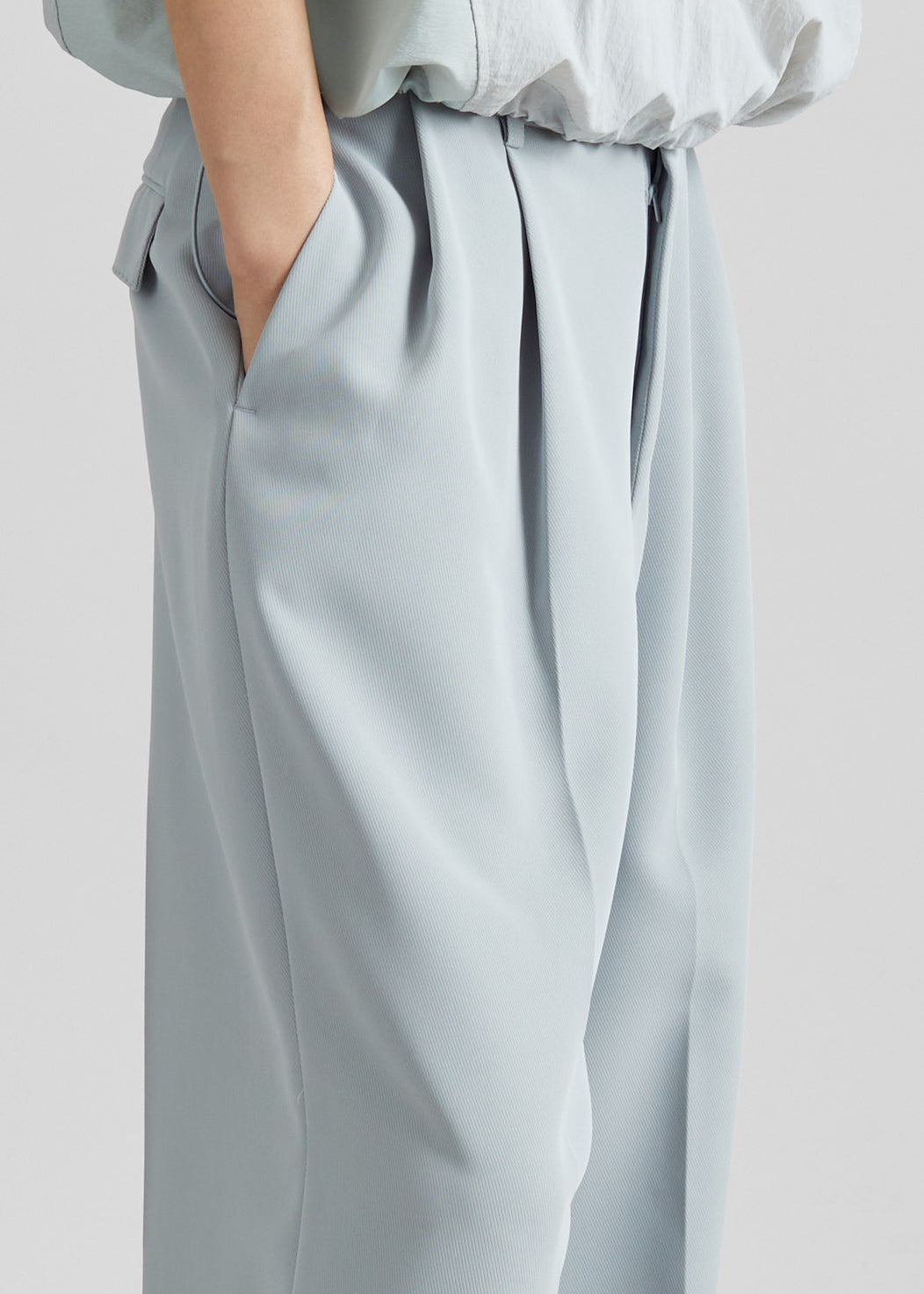Duved Pleated Trousers - Slate Grey - 5