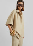 Eda Fluid Polo Shirt - Beige