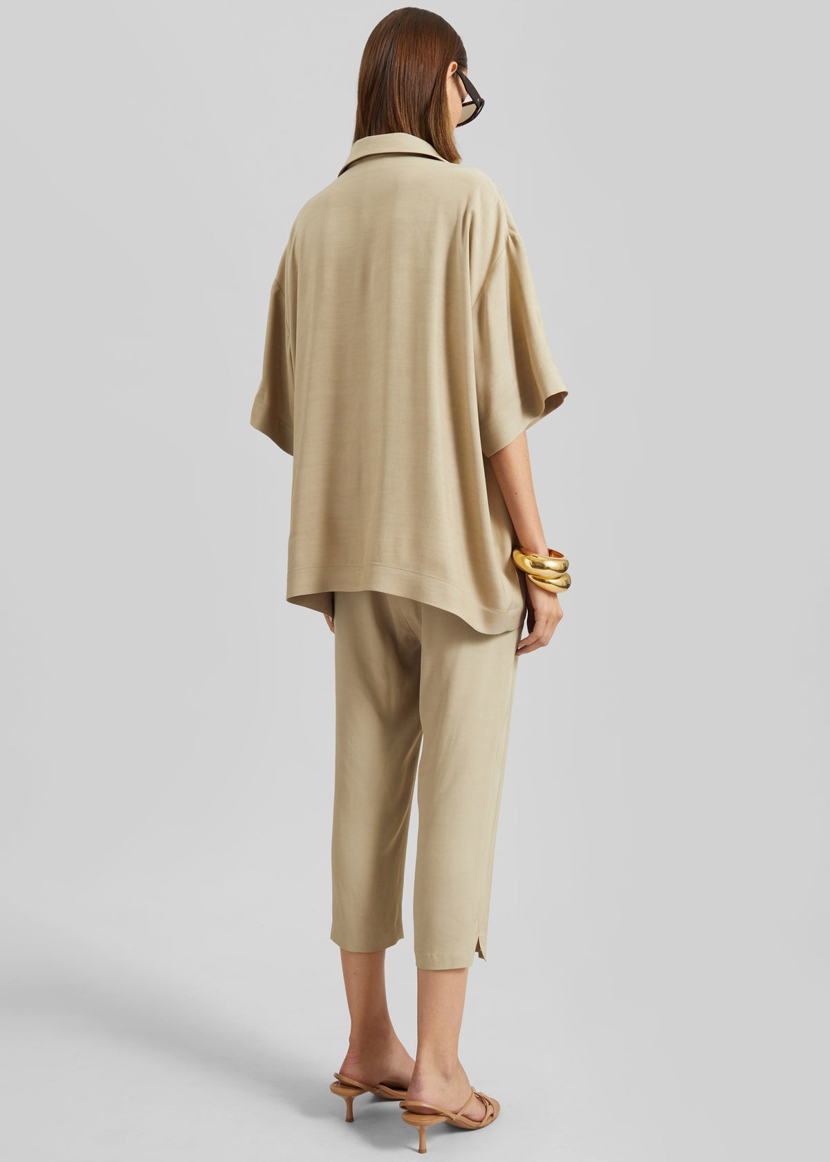 Eda Fluid Polo Shirt - Beige - 6