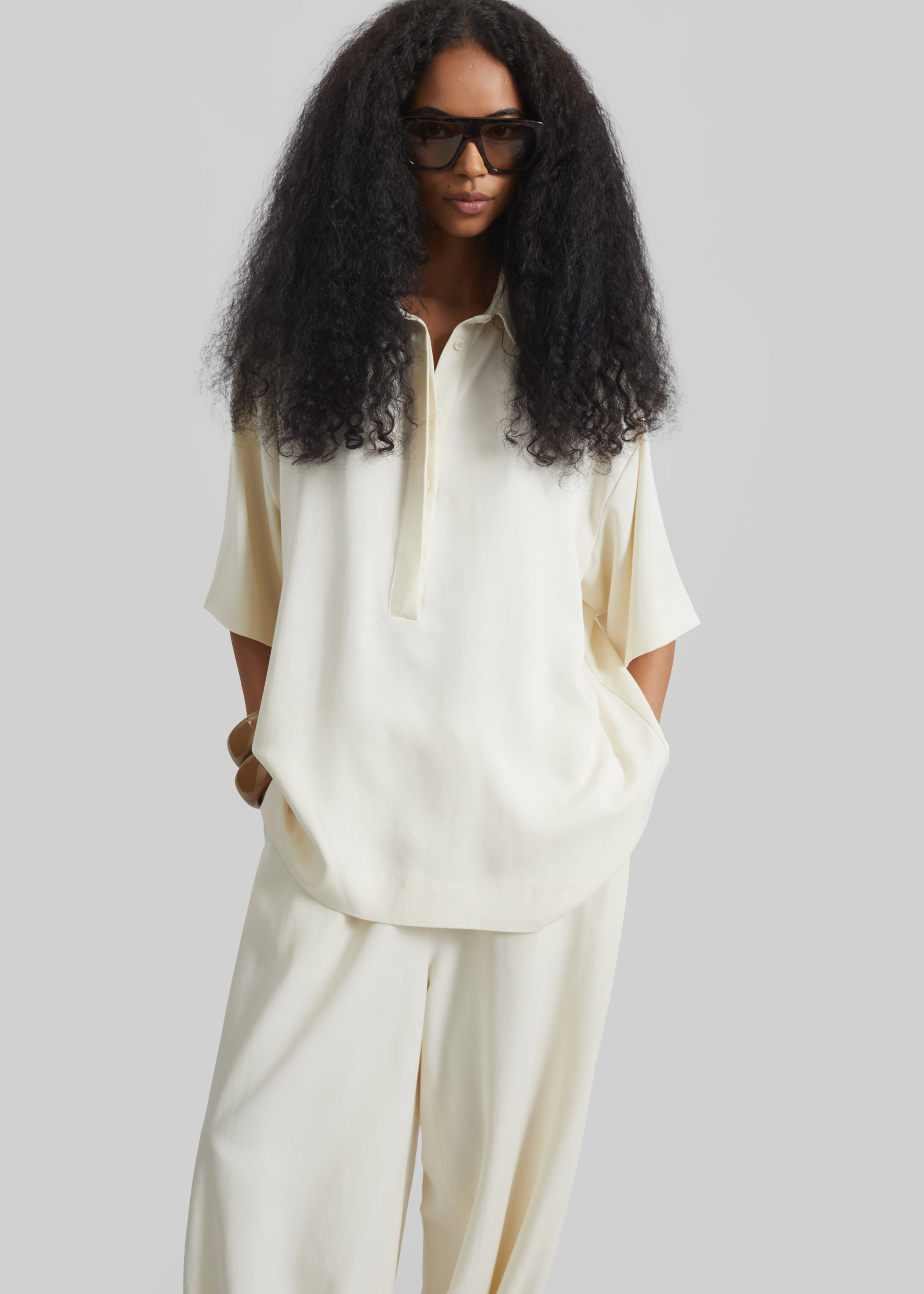 The Frankie Shopザフランキーショップ ワイドブラウス【XS】【LSHA71937】 The Frankie Shopザフランキーショップ ワイドブラウス【XS
