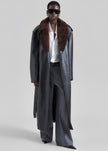 Edra Removable Collar Trench Coat - Black