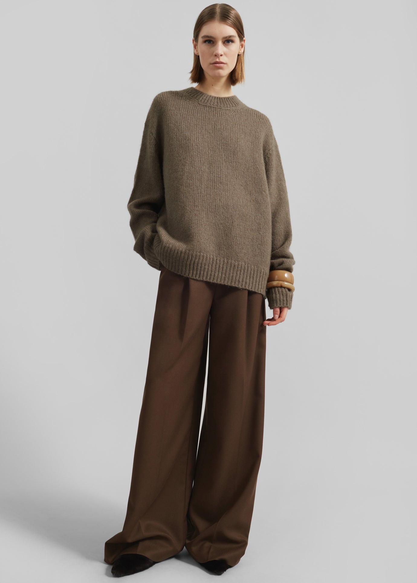 Eidra Crewneck Sweater - Taupe - 1