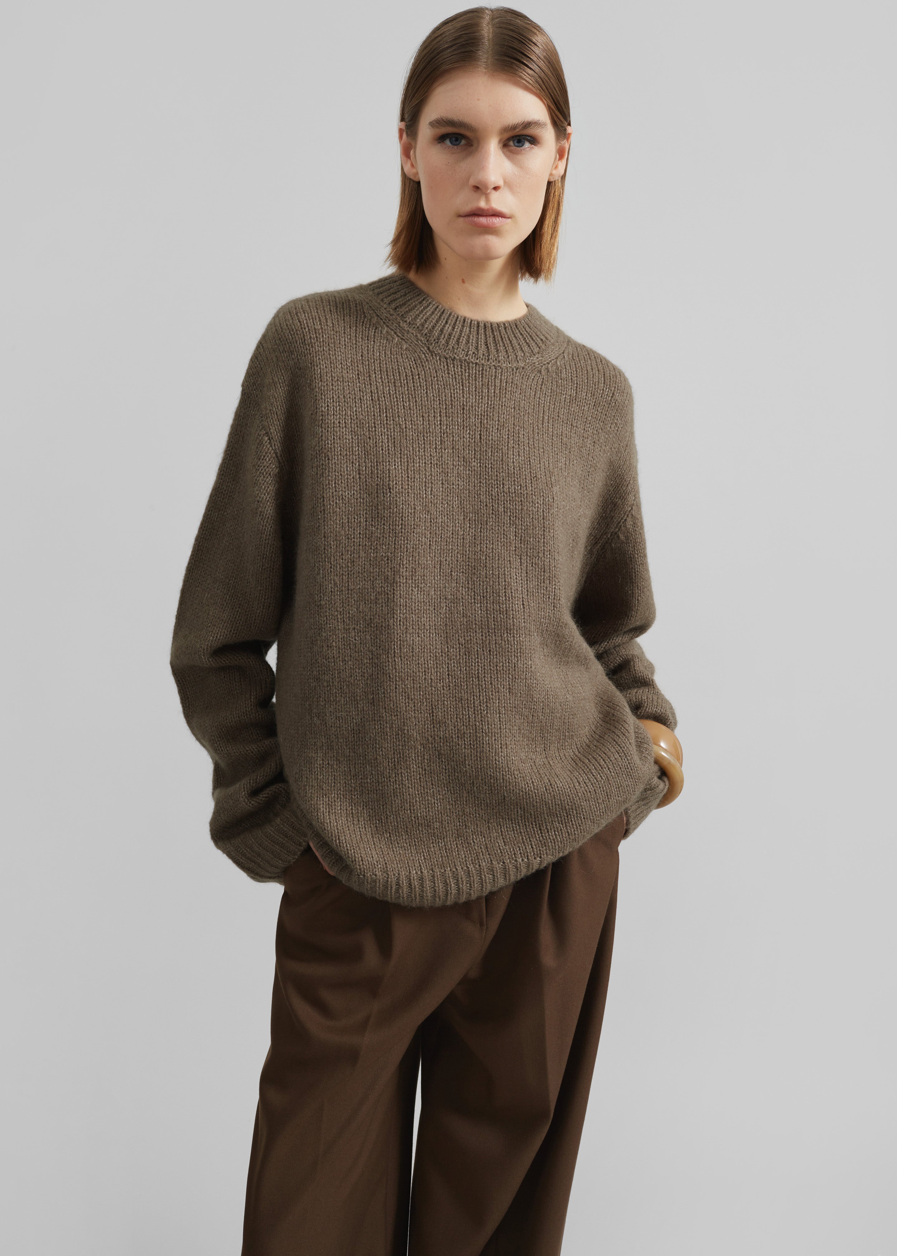 Eidra Crewneck Sweater - Taupe - 4