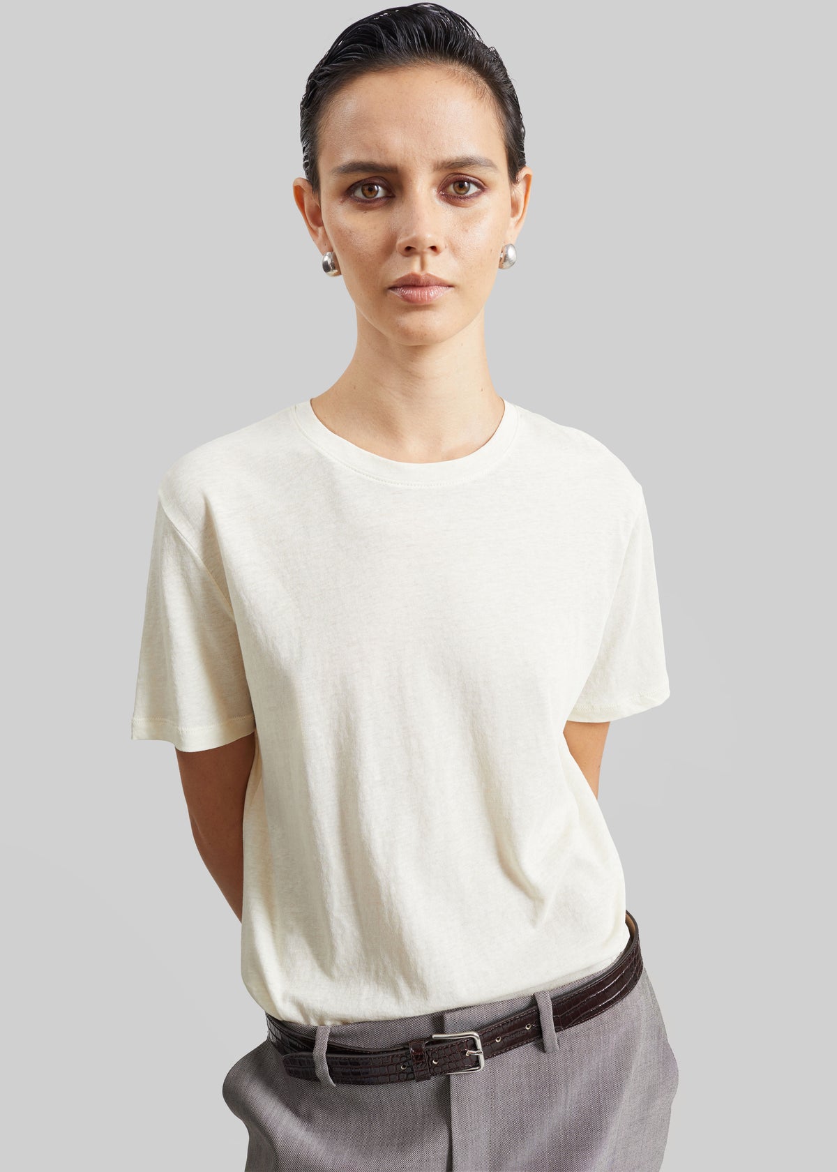 Elba Cotton T-Shirt - Cream